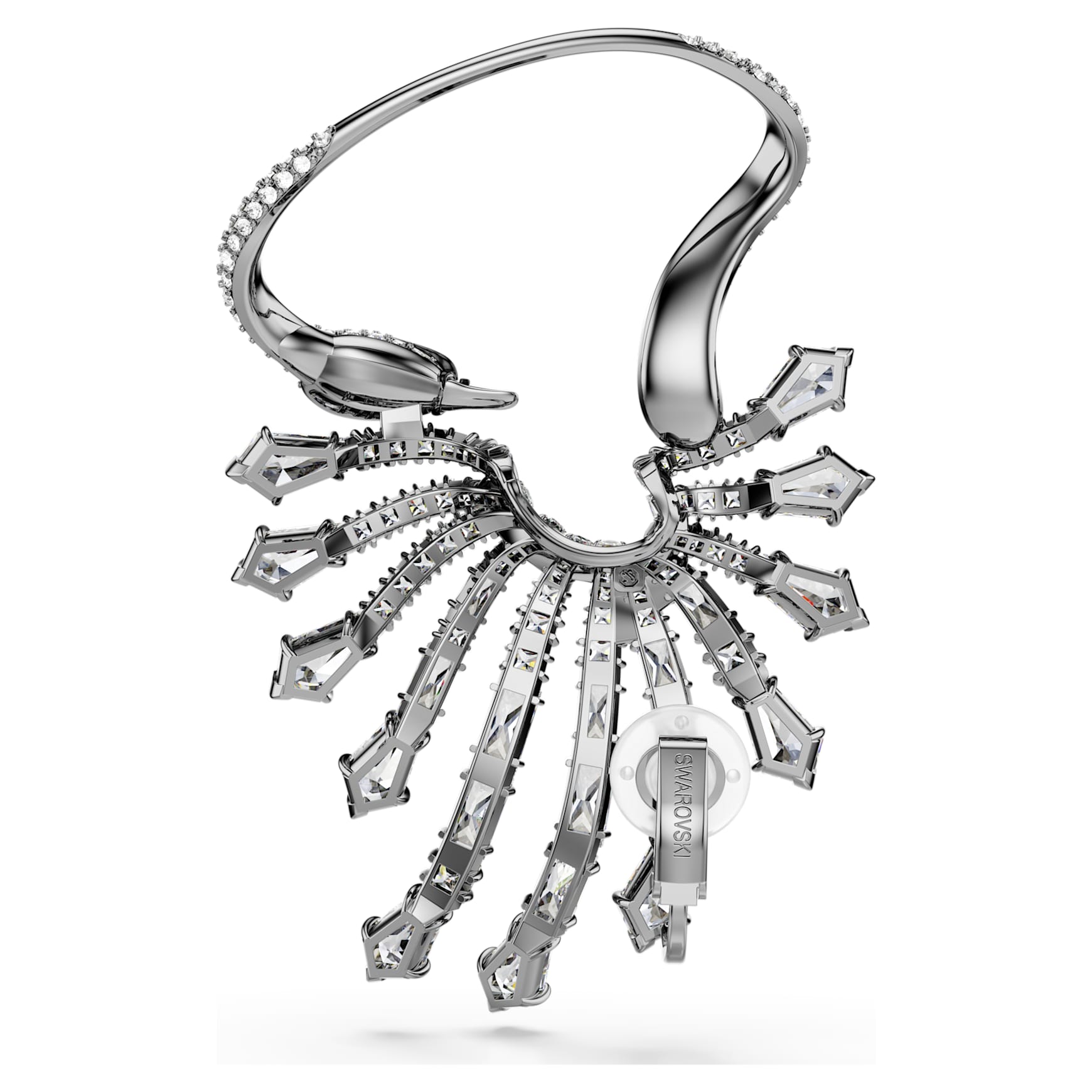 The Vienna Collection ear cuff, Swan, White, Ruthenium plated by SWAROVSKI