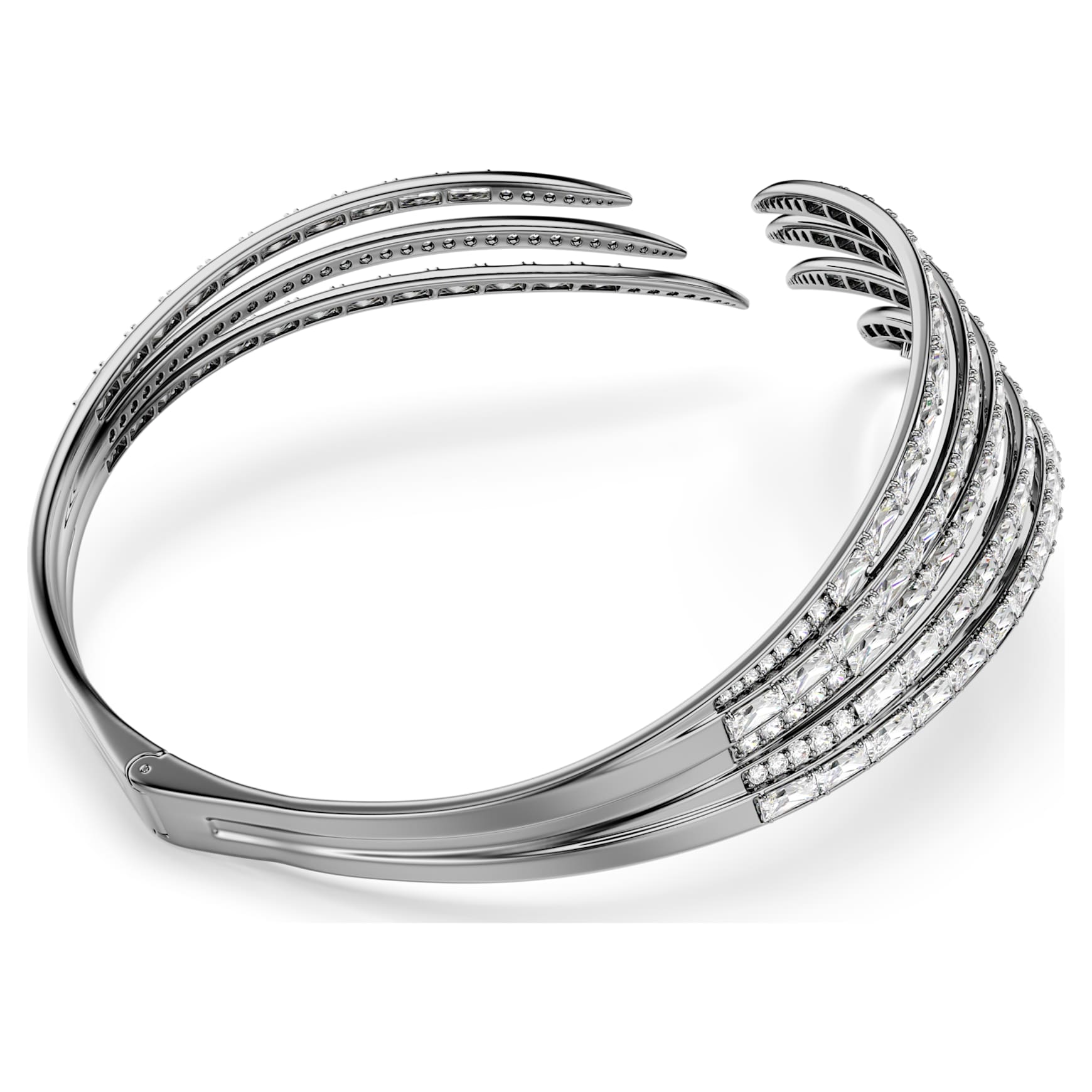 The Vienna Collection choker, Feather, White, Ruthenium plated by SWAROVSKI