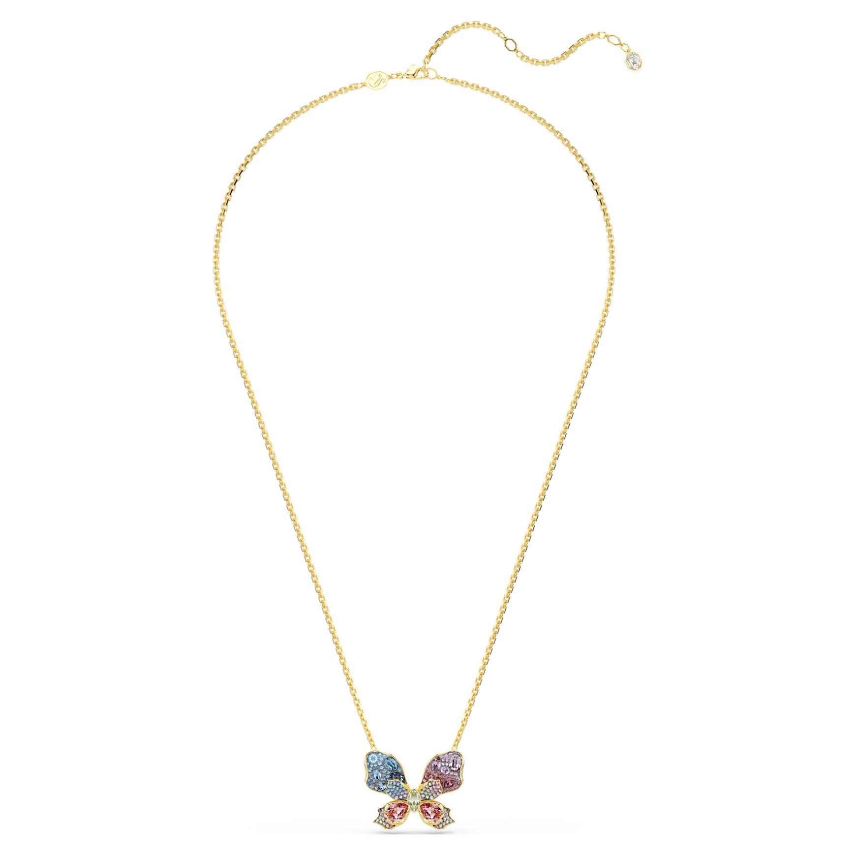 Idyllia pendant and brooch, Mixed cuts, Pavé, Butterfly, Multicoloured, Gold-tone plated by SWAROVSKI