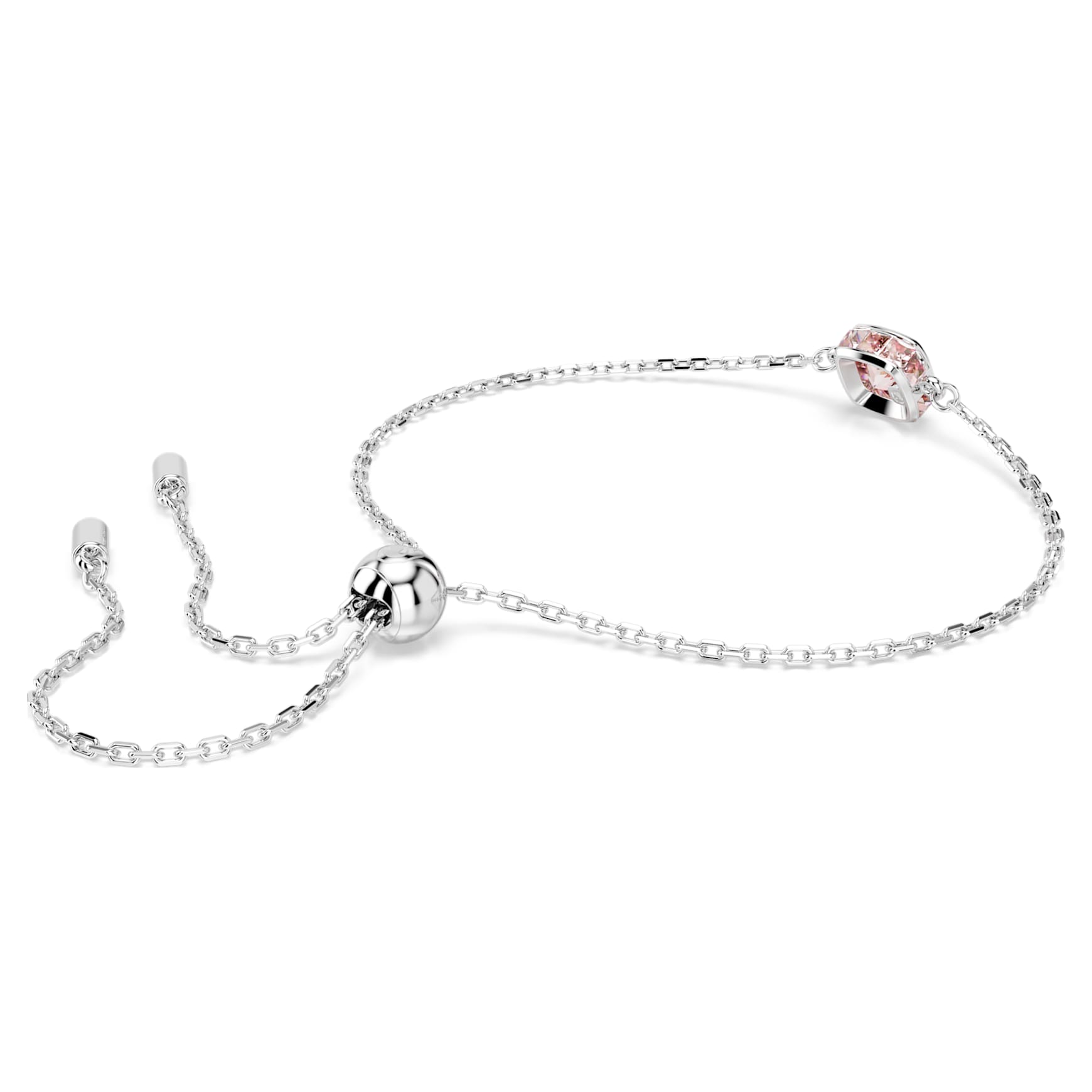 Náramek Birthstone, Čtvercový výbrus, Červen, Růžová, Pokoveno rhodiem - Swarovski, 5710518
