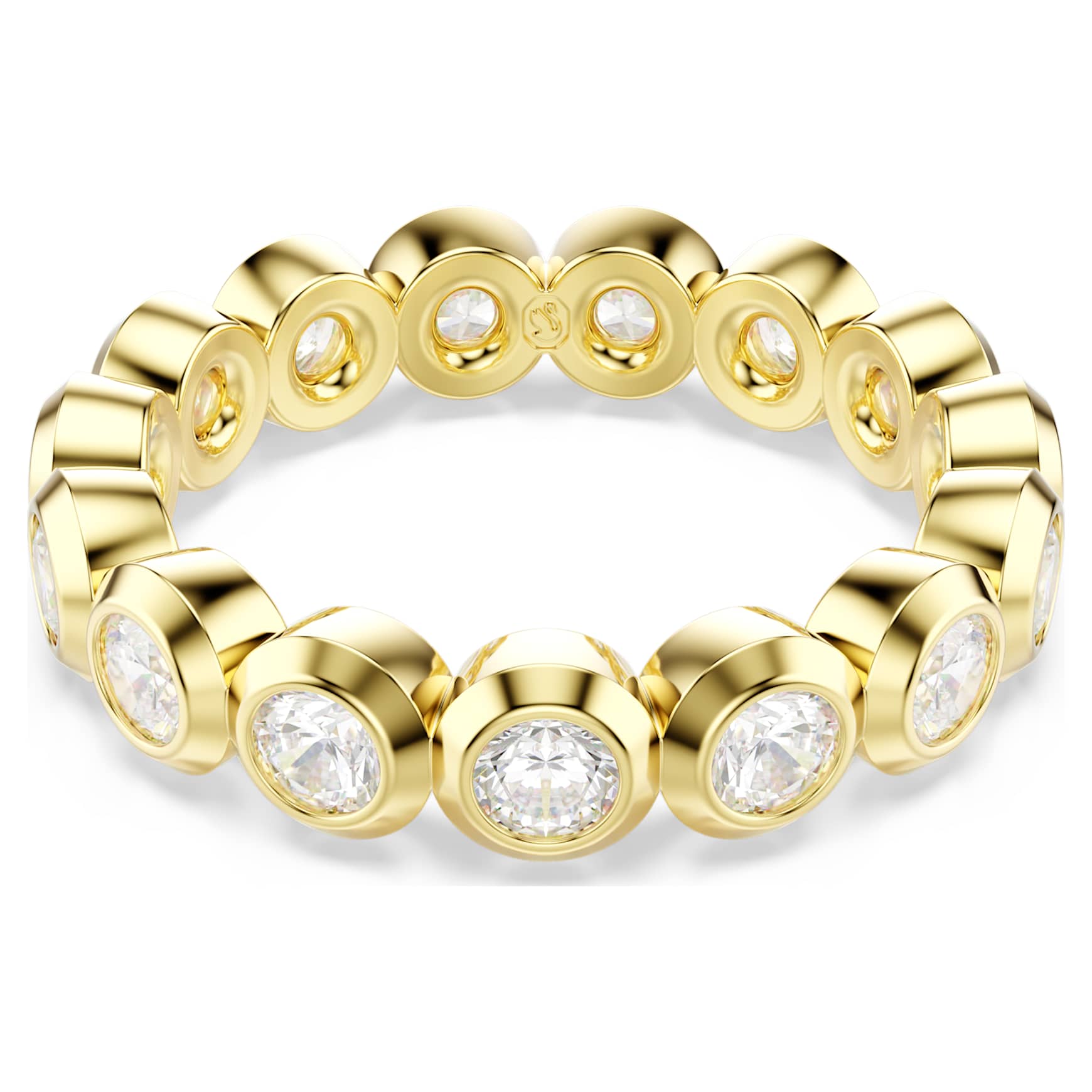 Imber ring, Round cut, White, 18K gold finish