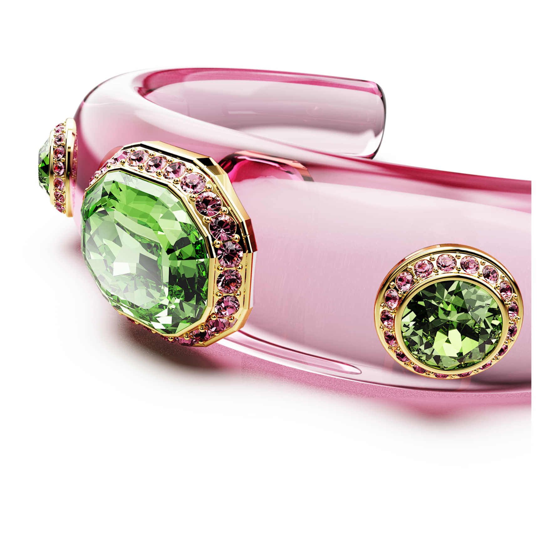 Dulcis cuff, Mixed cuts, Multicoloured, 18K gold finish