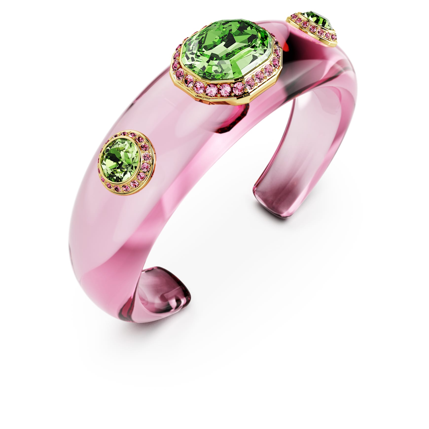 Dulcis cuff, Mixed cuts, Multicoloured, 18K gold finish