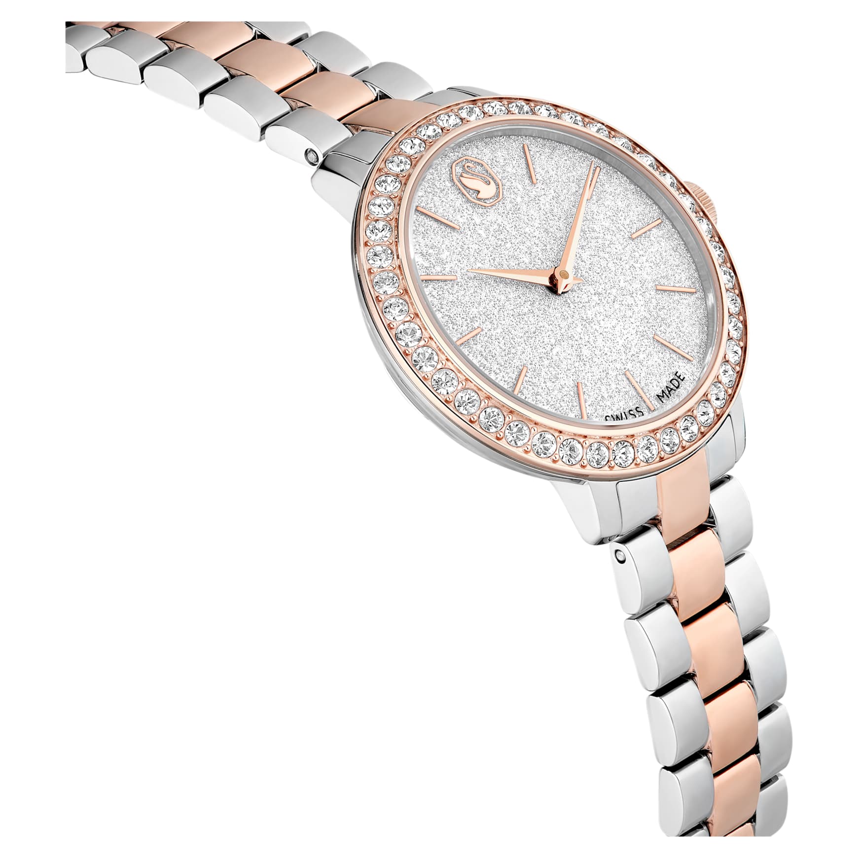 Matrix 3-link watch, Swiss Made, Metal bracelet, Silver Tone