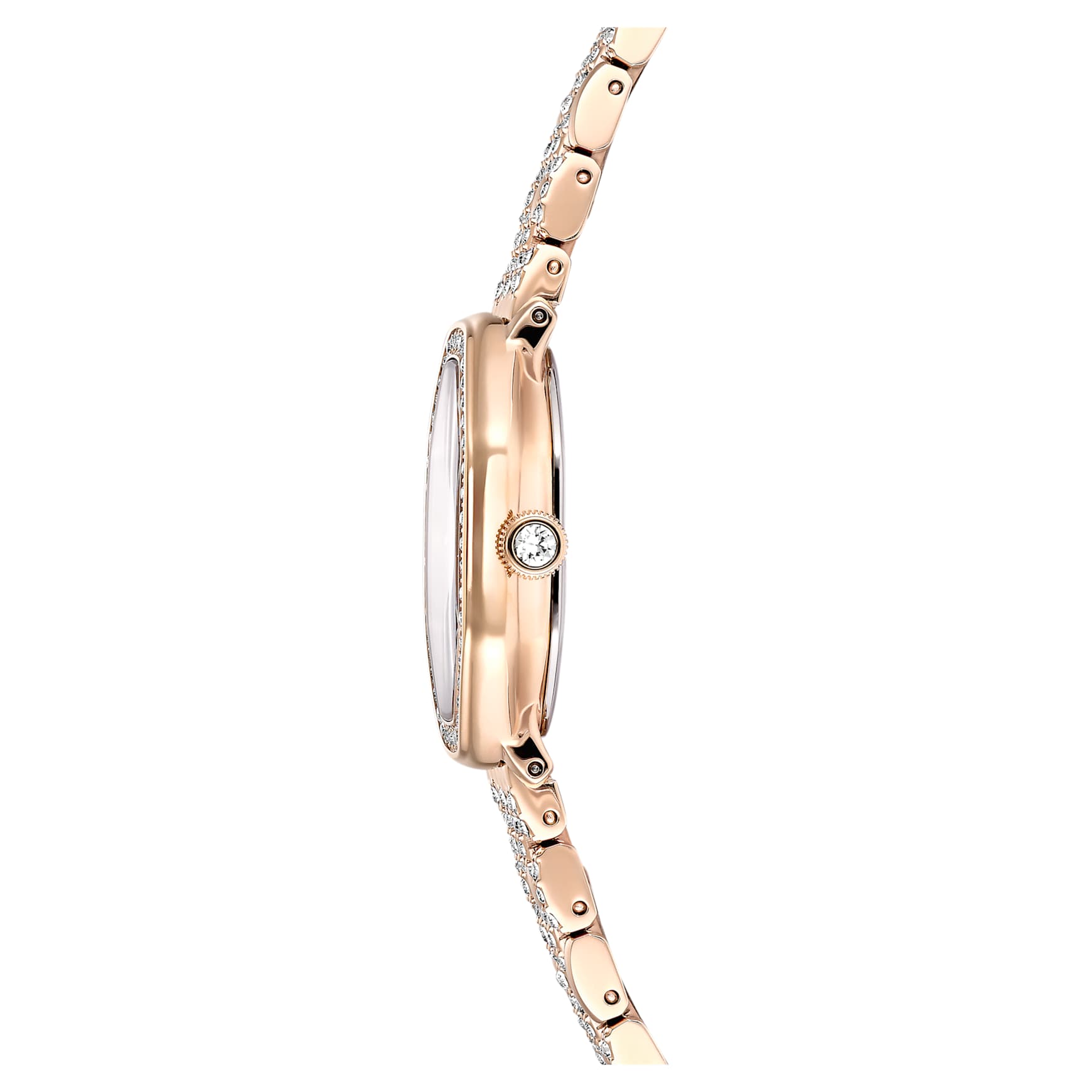 Dextera octagon watch, Swiss Made, Metal bracelet, Gold tone, Rose gold-tone finish by SWAROVSKI