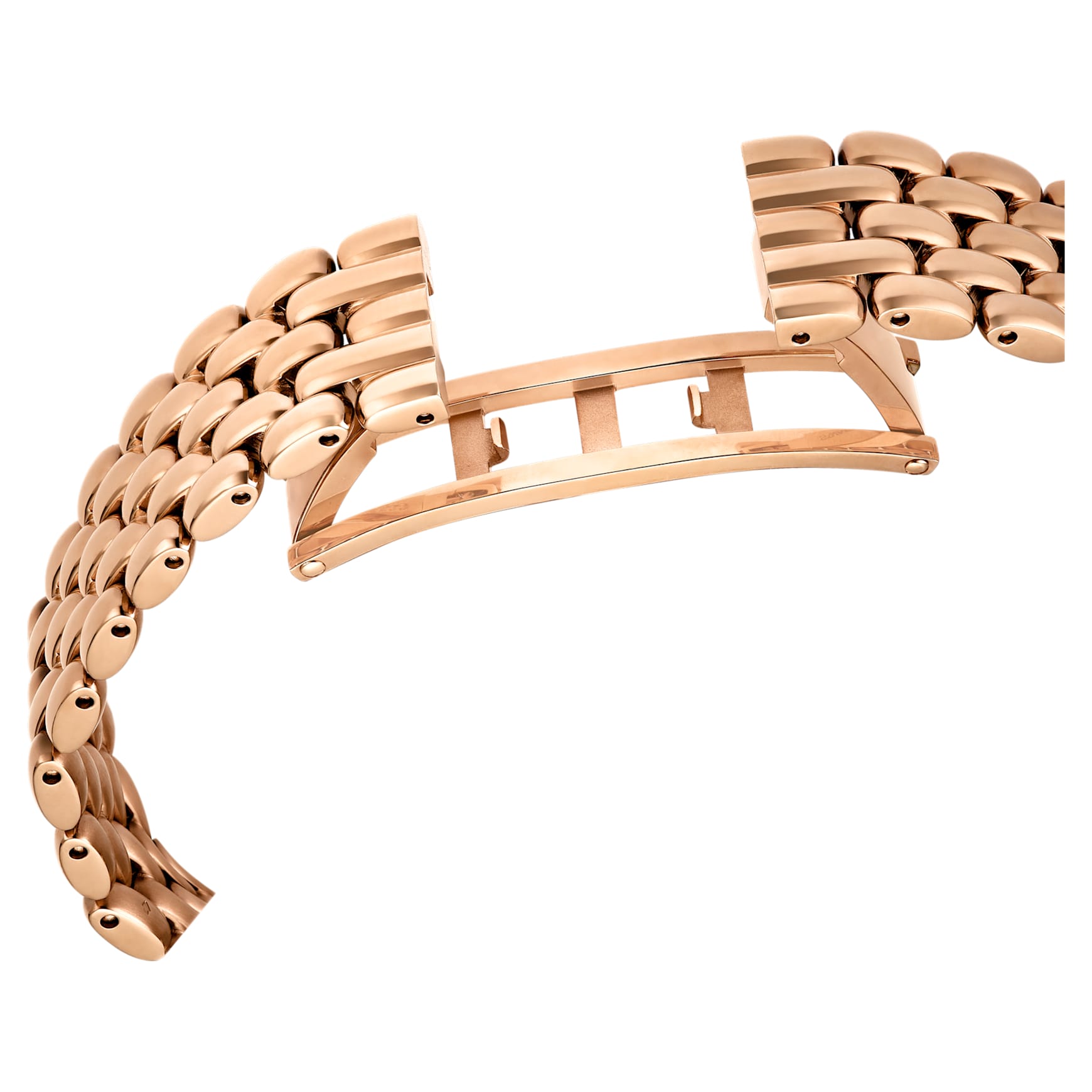 Imber oval watch, Swiss Made, Metal bracelet, Gold tone, Rose gold-tone finish by SWAROVSKI