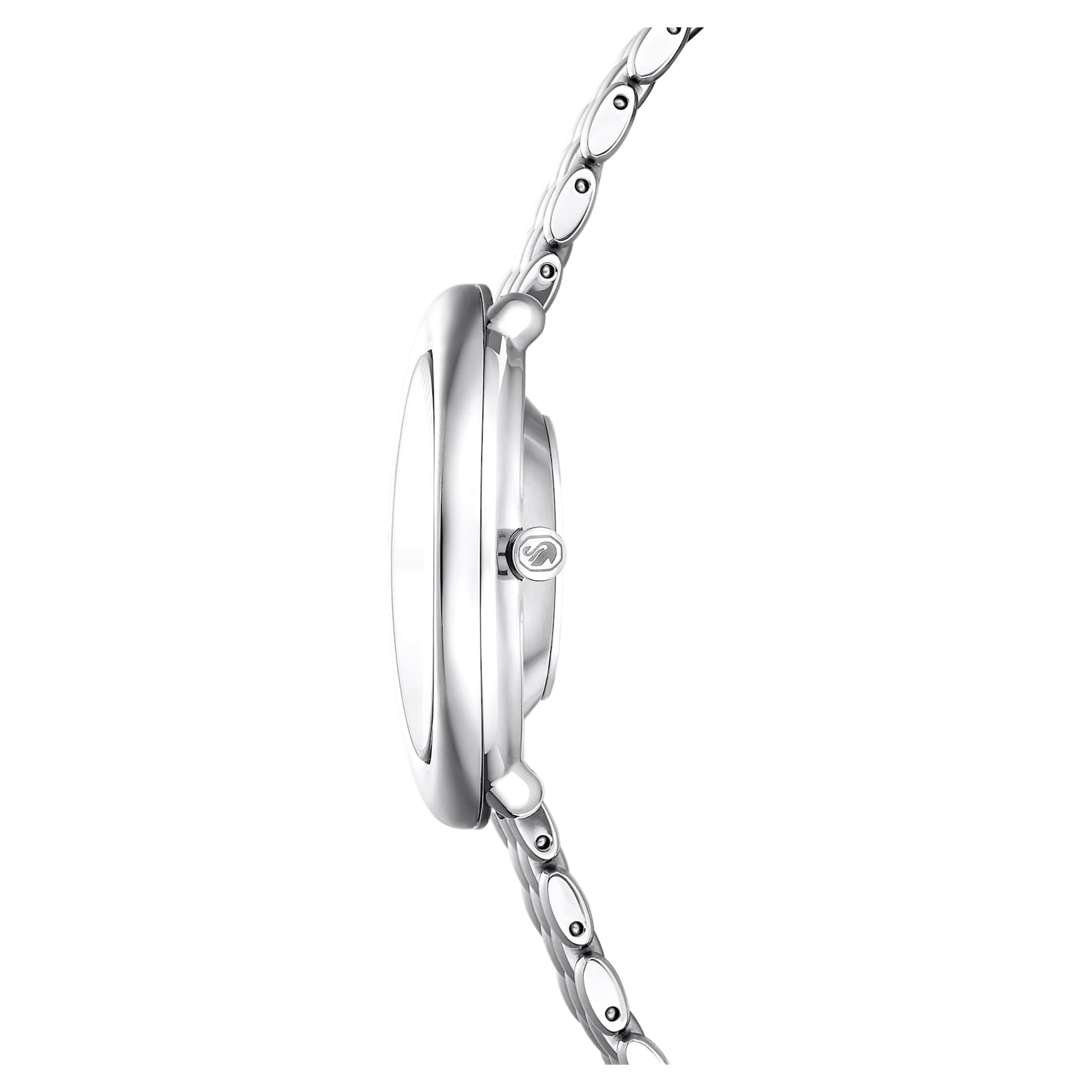 Imber oval watch, Swiss Made, Metal bracelet, Silver Tone, Stainless steel by SWAROVSKI