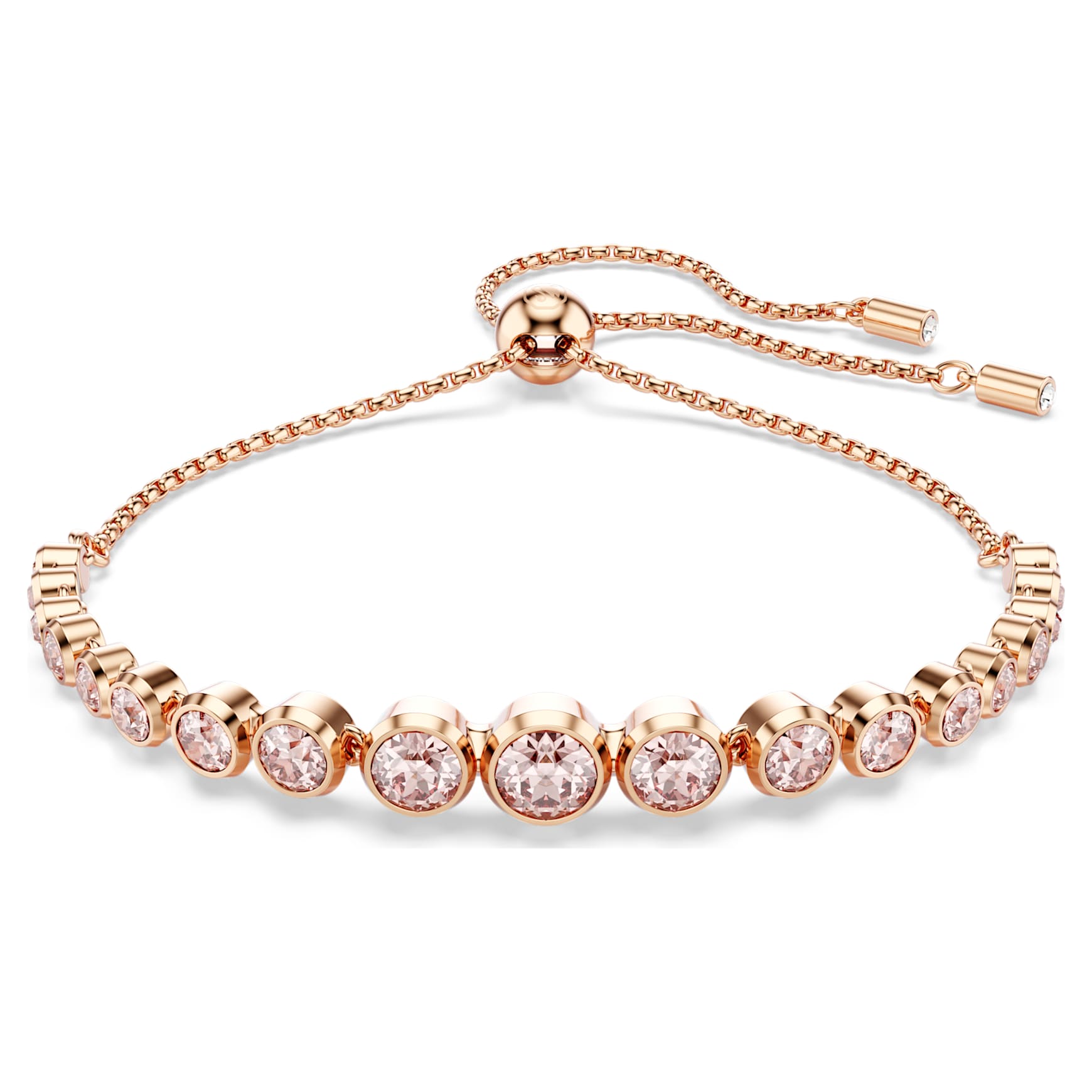 Imber bracelet, Mixed round cuts, Pink, Rose gold-tone plated by SWAROVSKI