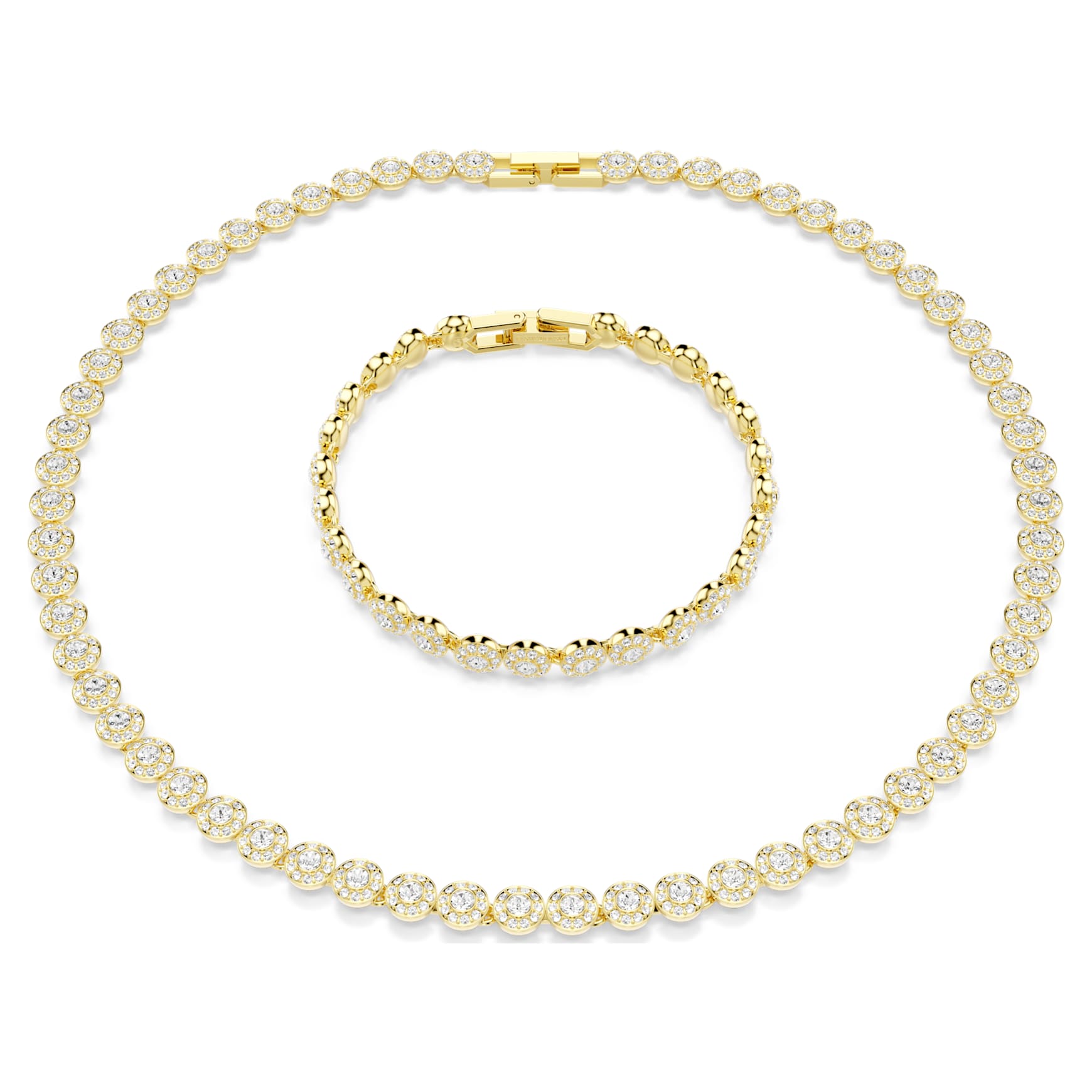Una Angelic set, Round cut, White, Gold-tone plated by SWAROVSKI