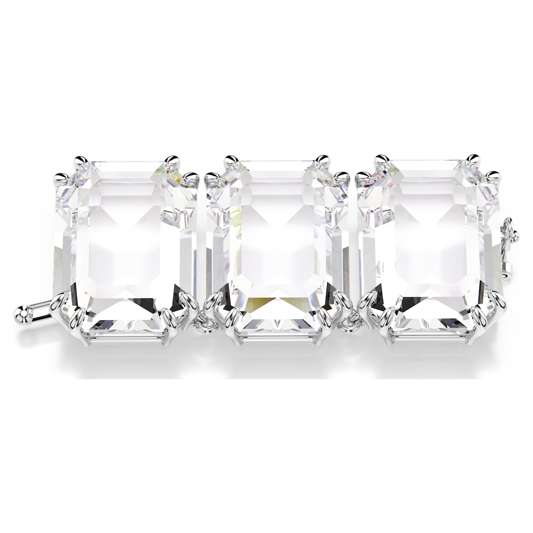 Millenia extender, Octagon cut, White, Rhodium plated by SWAROVSKI