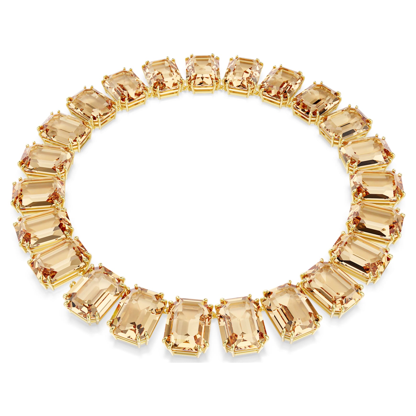 Millenia necklace, Oversized crystals, Octagon cut, Gold-tone plated by SWAROVSKI