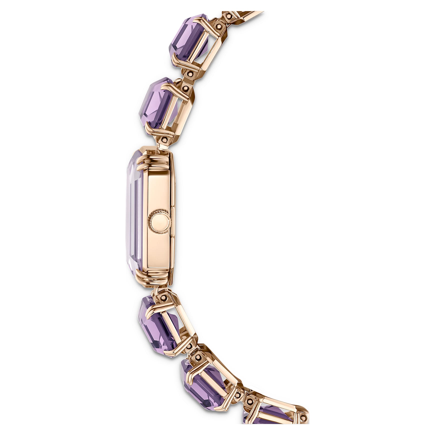 Watch, Octagon cut bracelet, Purple, Champagne gold-tone finish by SWAROVSKI