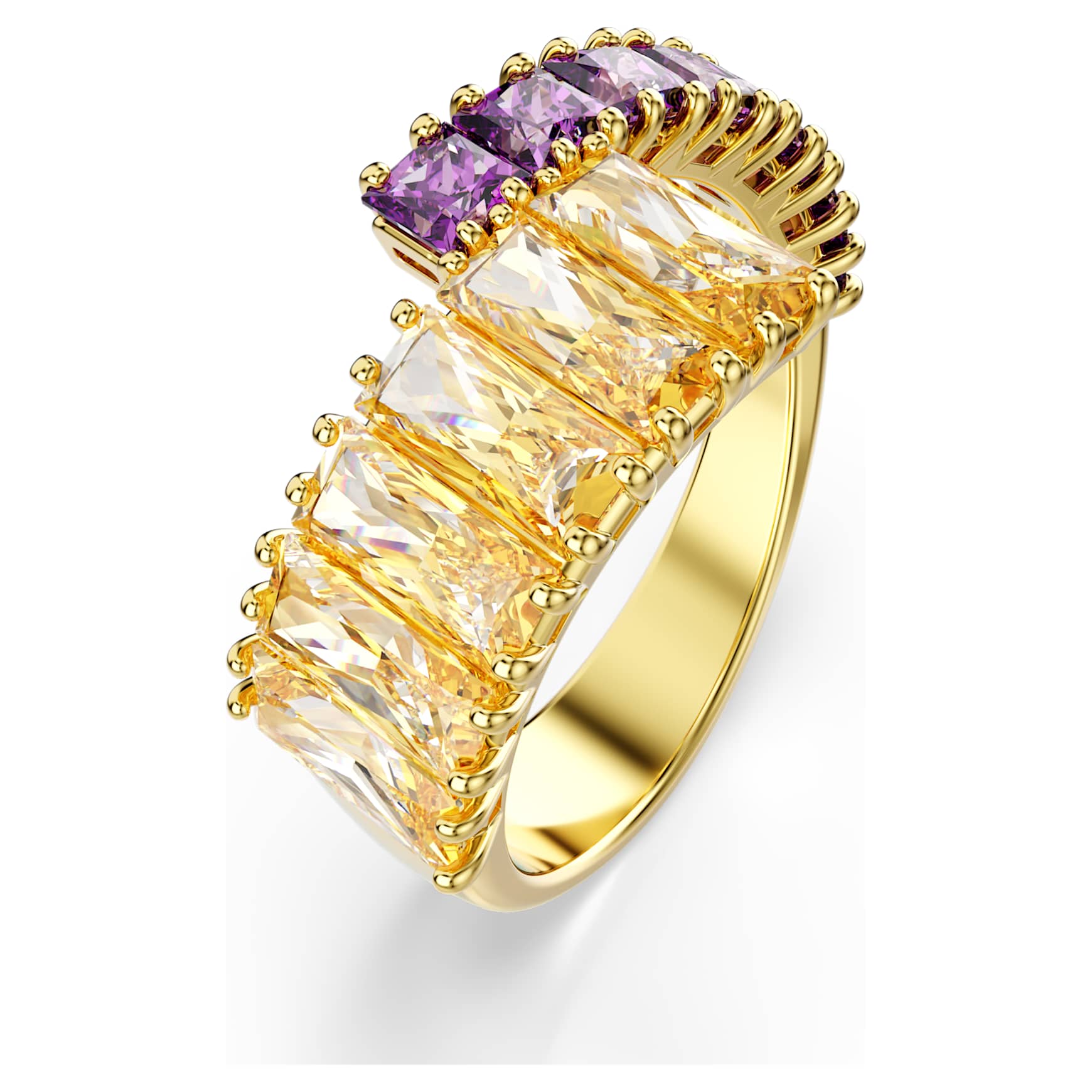 Matrix ring, Mixed cuts, Multicolored, Gold-tone plated by SWAROVSKI