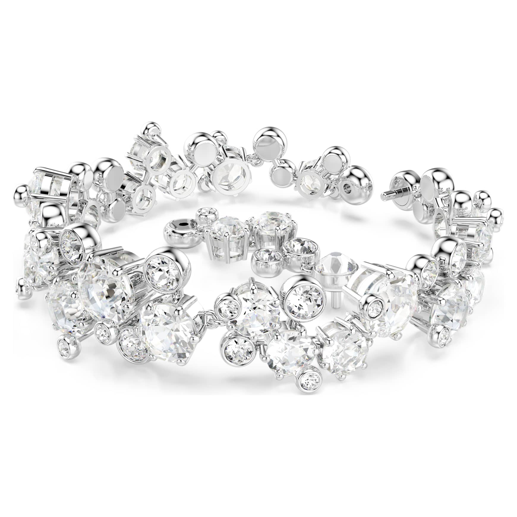 Constella bracelet, Mixed cuts, White, Rhodium plated by SWAROVSKI