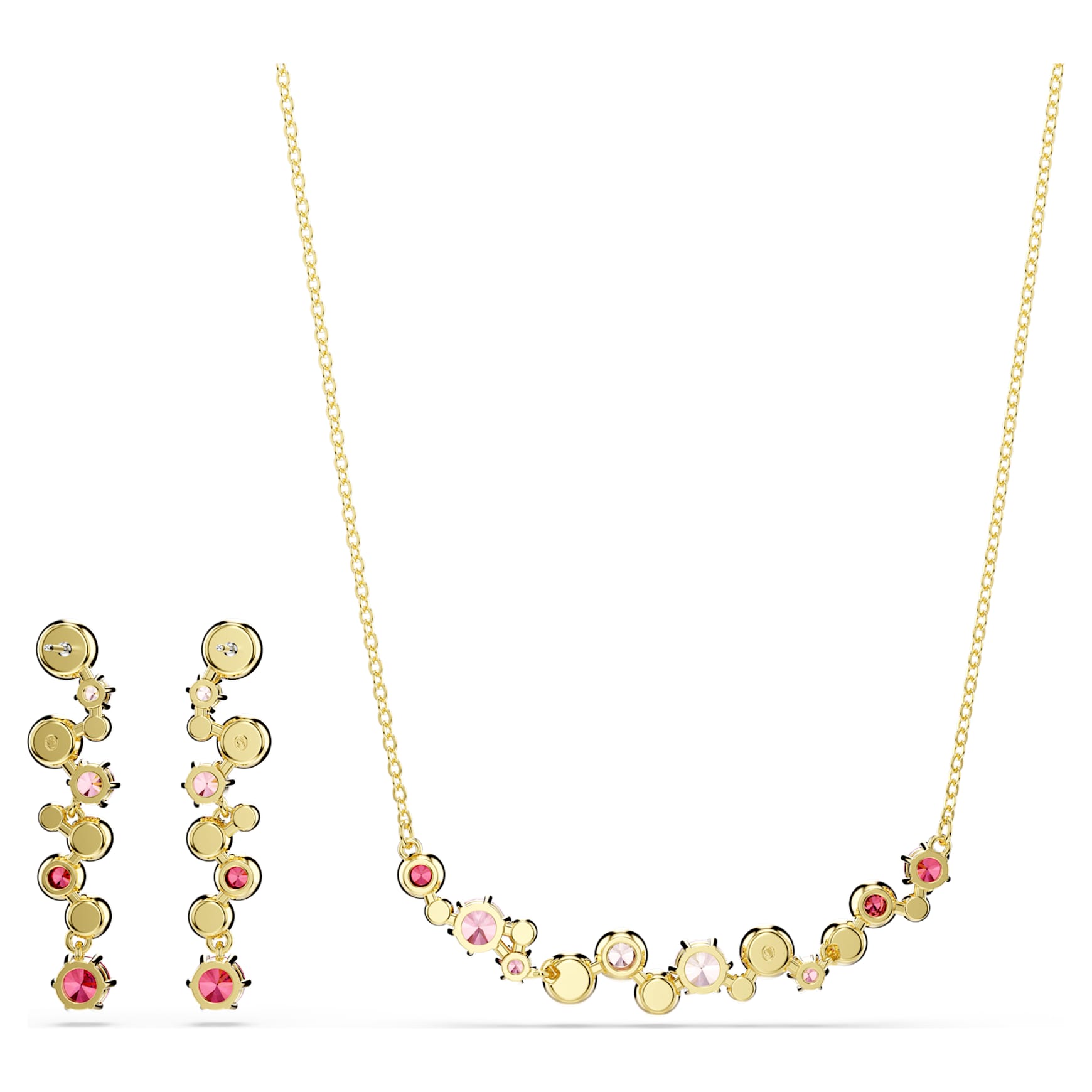 Constella set, Mixed cuts, Multicoloured, 18K gold finish