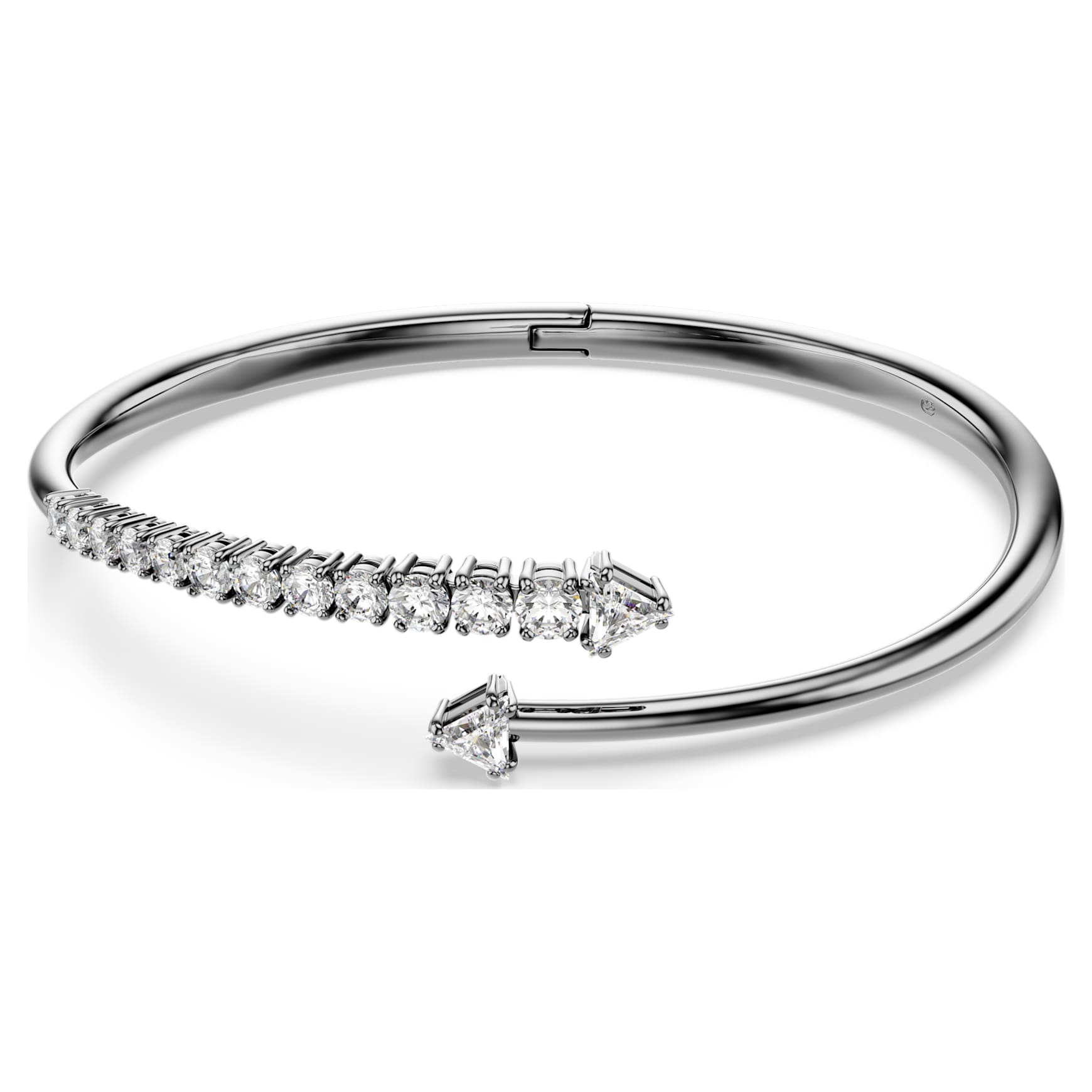 Sublima bangle, White, Ruthenium plated