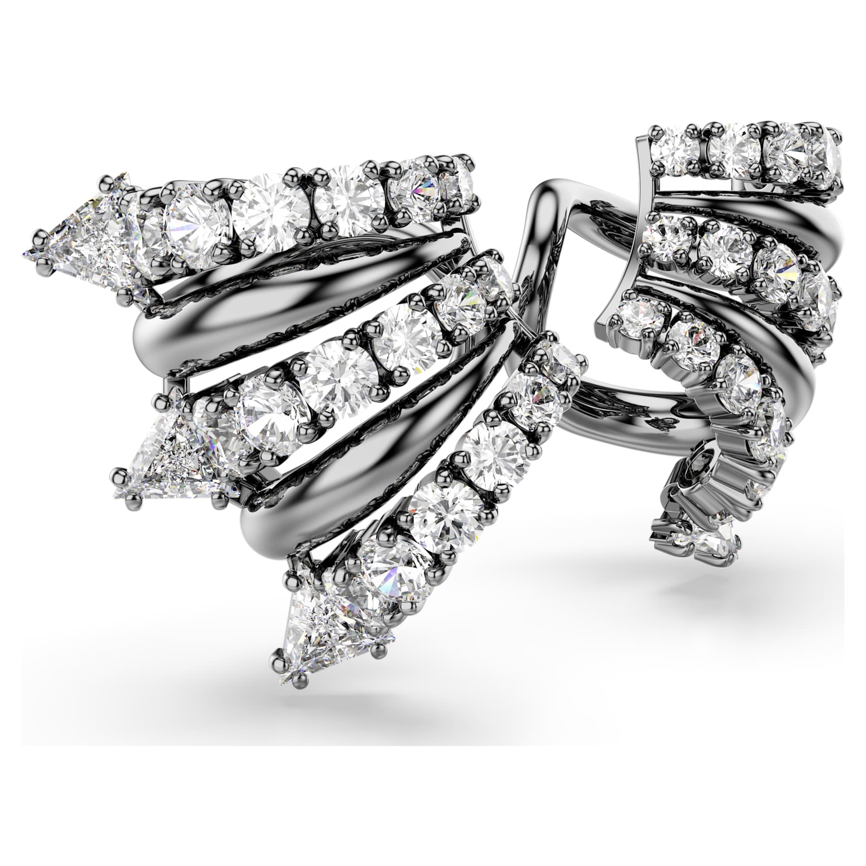 Sublima ear cuffs, White, Ruthenium plated by SWAROVSKI