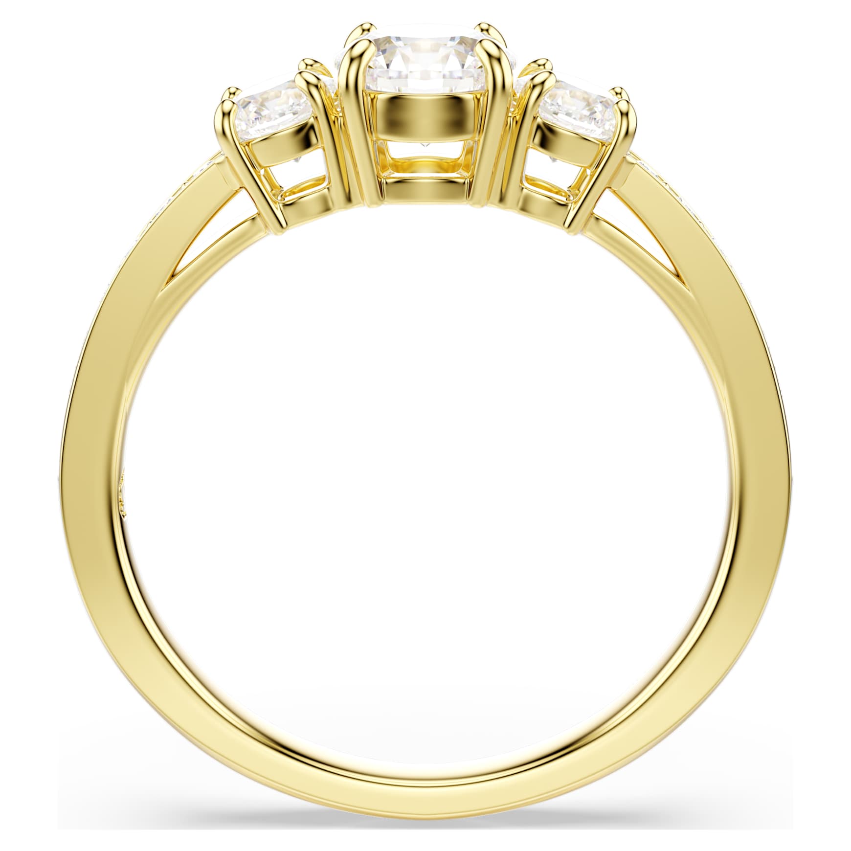 Stilla Attract ring, Round cut, White, Gold-tone plated by SWAROVSKI