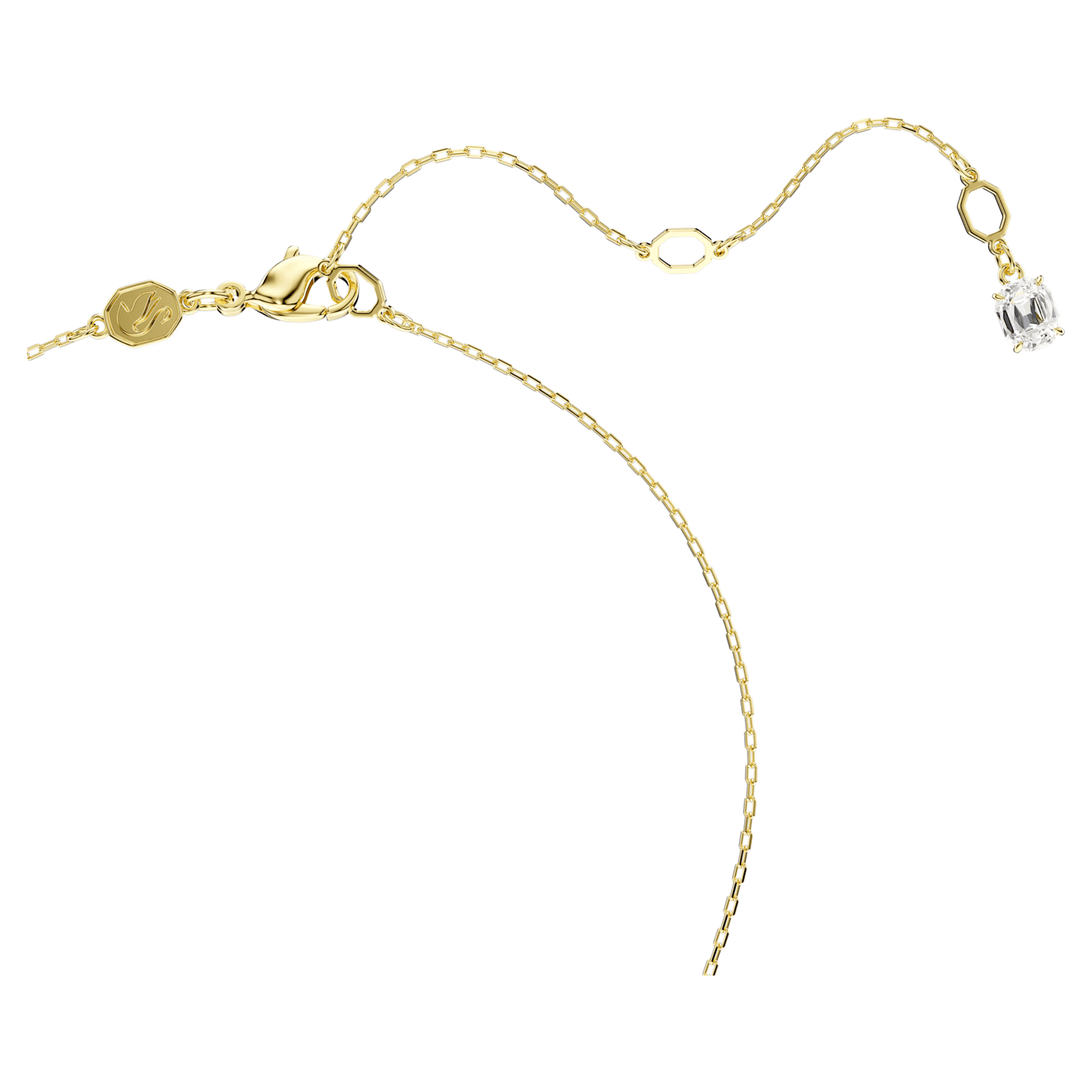 Stilla Attract pendant, Round cut, White, 18K gold finish