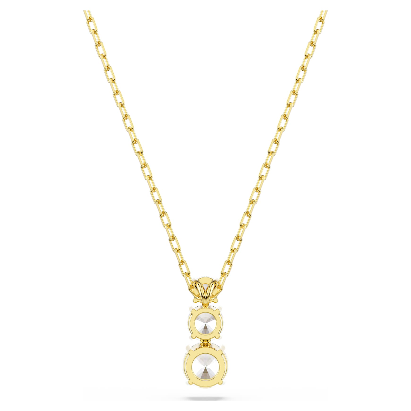Stilla Attract pendant, Round cut, White, 18K gold finish