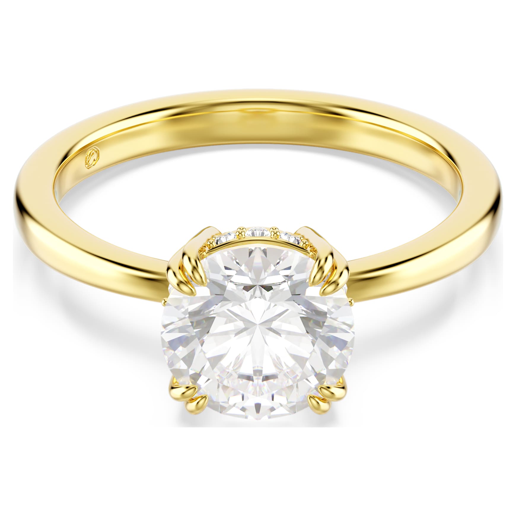 Stilla cocktail ring, Round cut, White, 18K gold finish