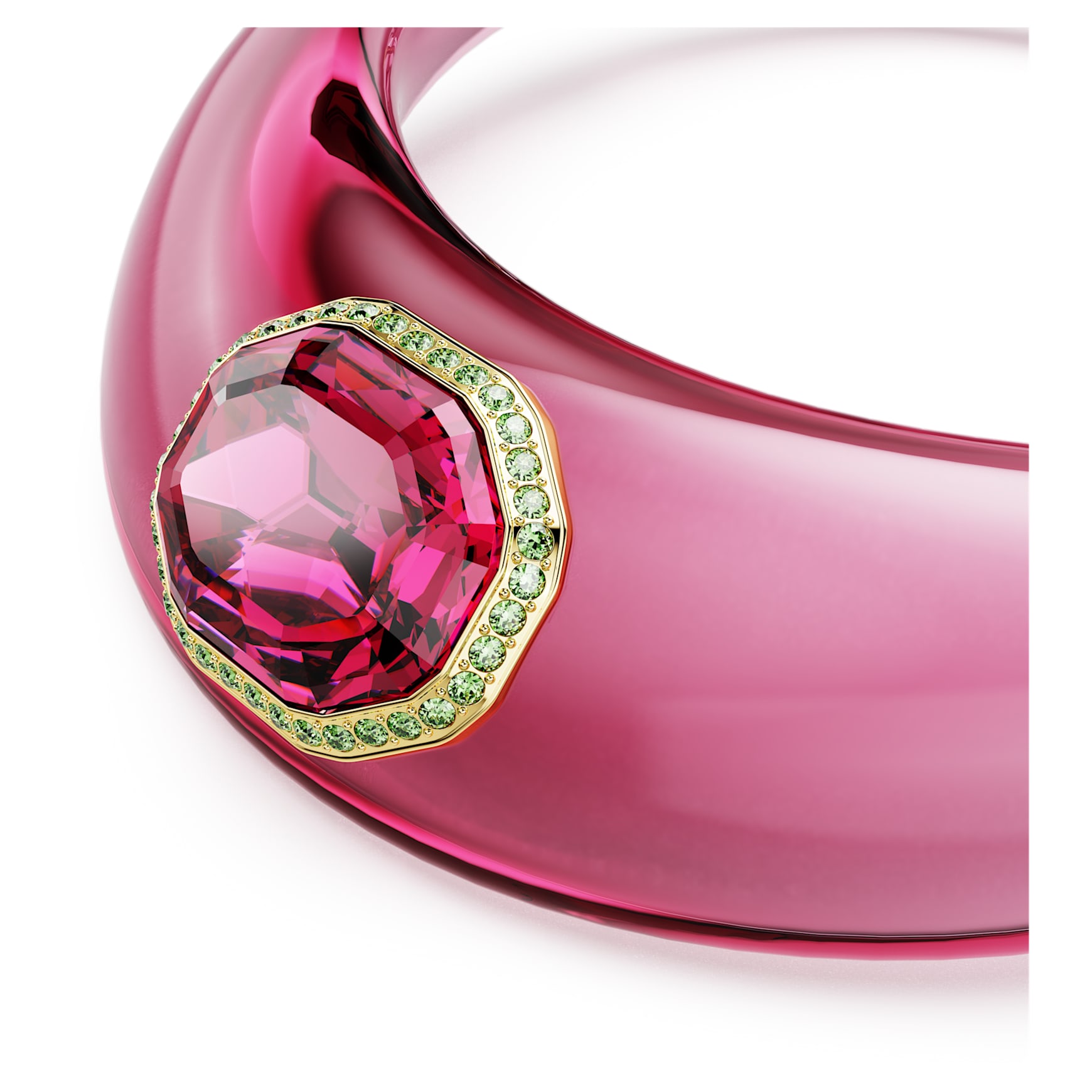 Dulcis choker, Octagon cut, Pavé, Pink, 18K gold finish