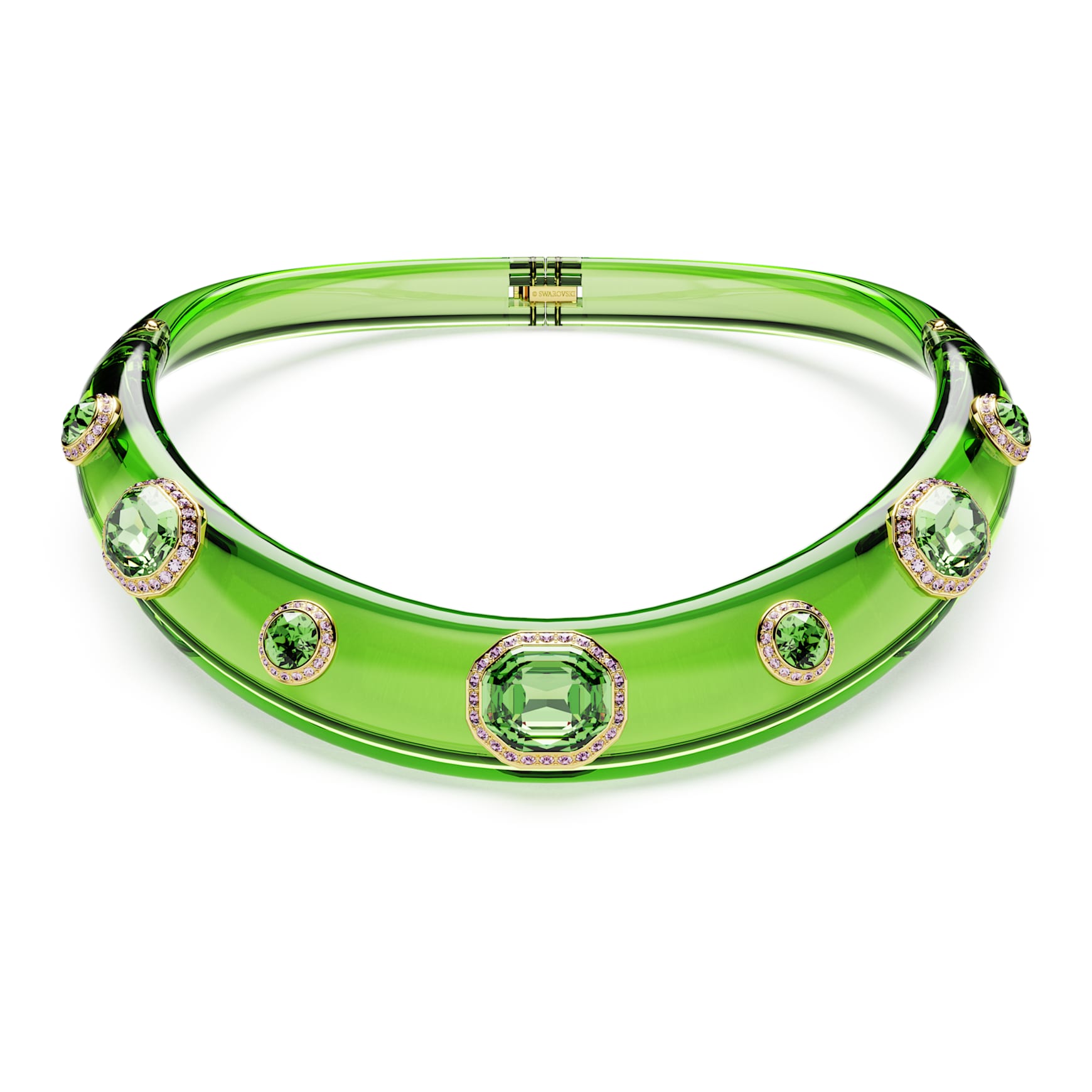 Dulcis choker, Mixed cuts, Green, Gold-tone plated by SWAROVSKI