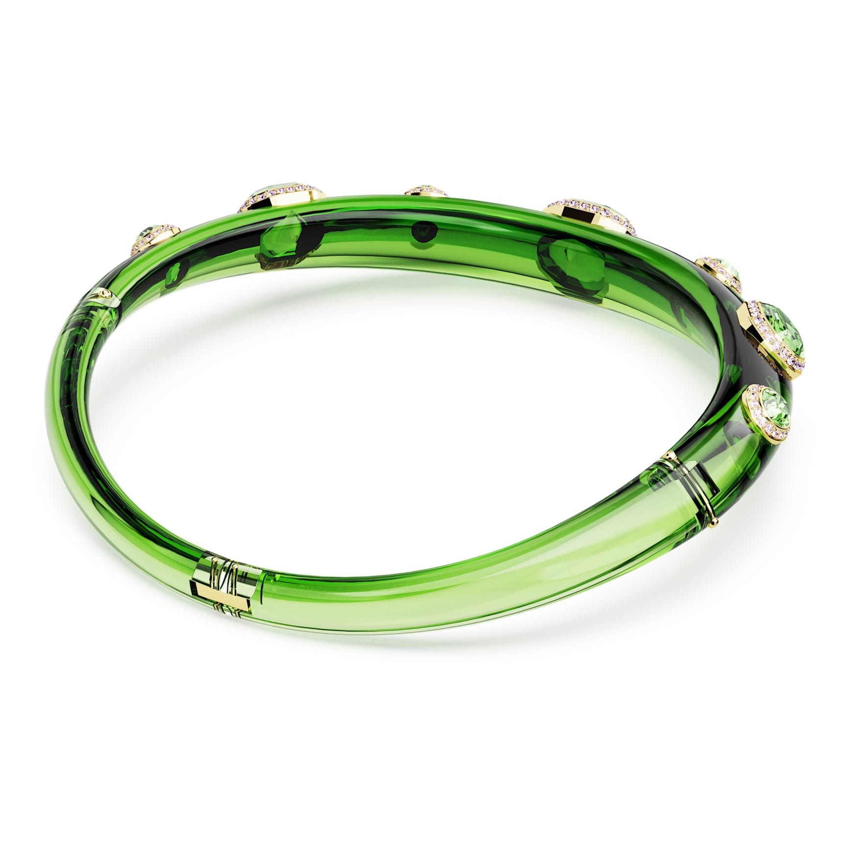 Dulcis choker, Mixed cuts, Green, Gold-tone plated by SWAROVSKI