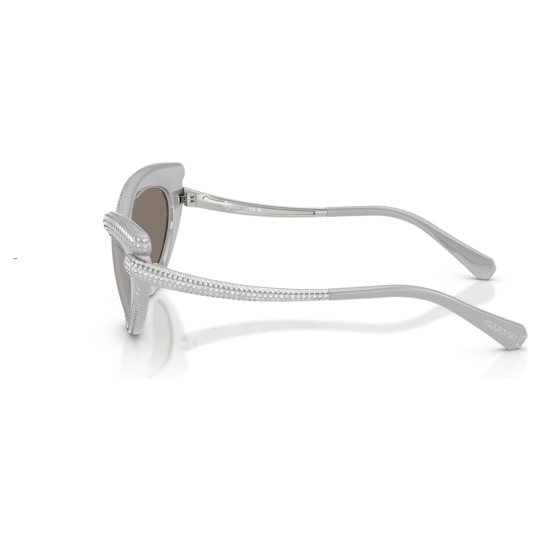 Sunglasses, Cat-Eye shape, Silver Tone by SWAROVSKI