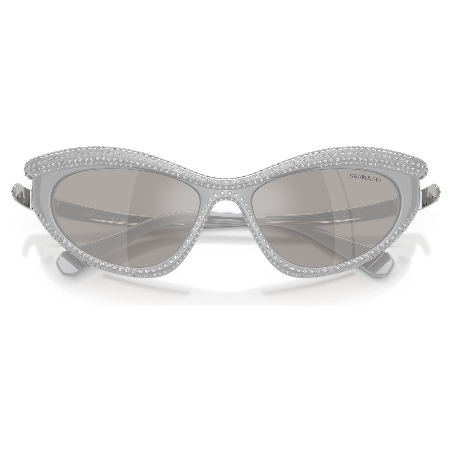 Sunglasses, Cat-Eye shape, Silver Tone by SWAROVSKI
