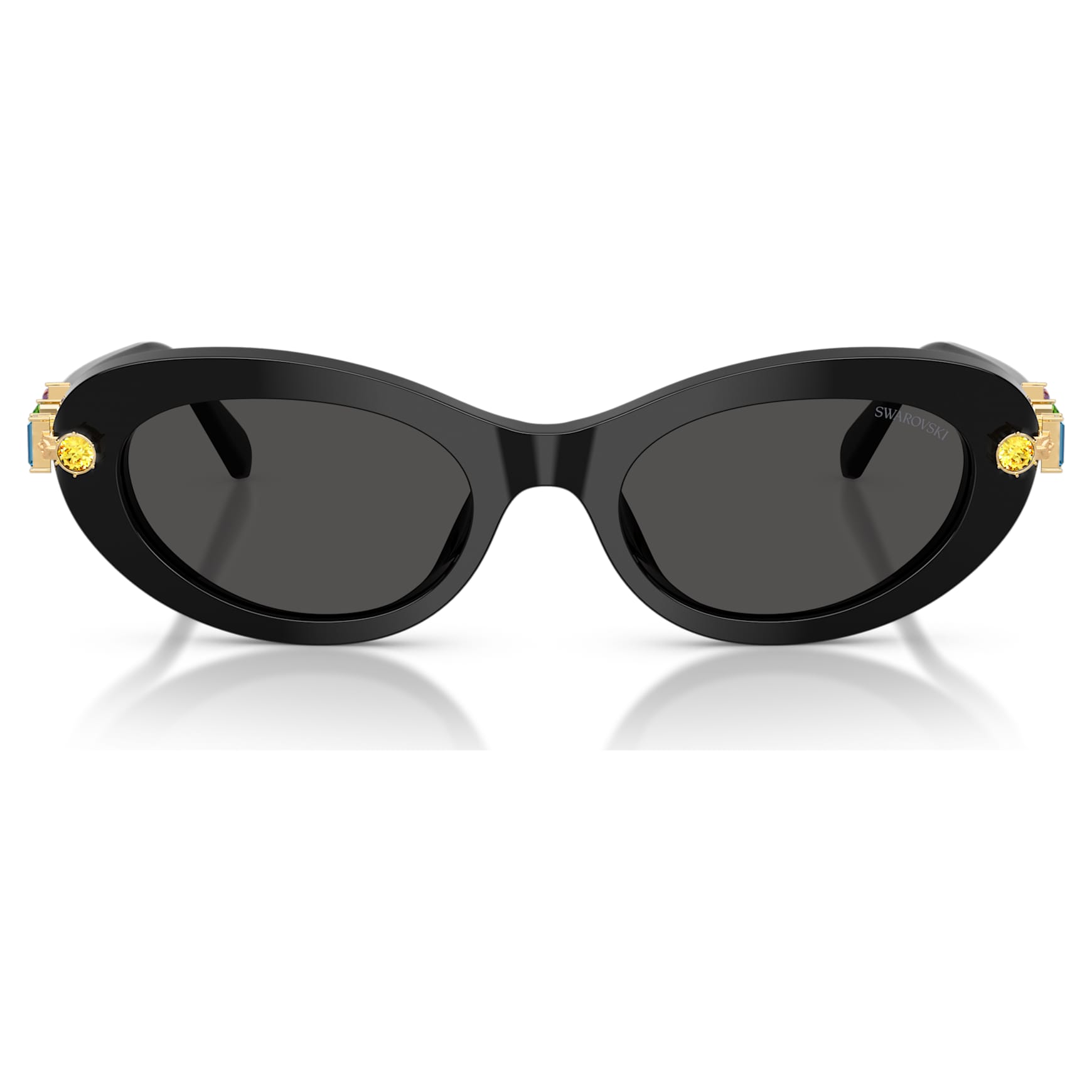 Sunglasses, Oval shape, Black by SWAROVSKI