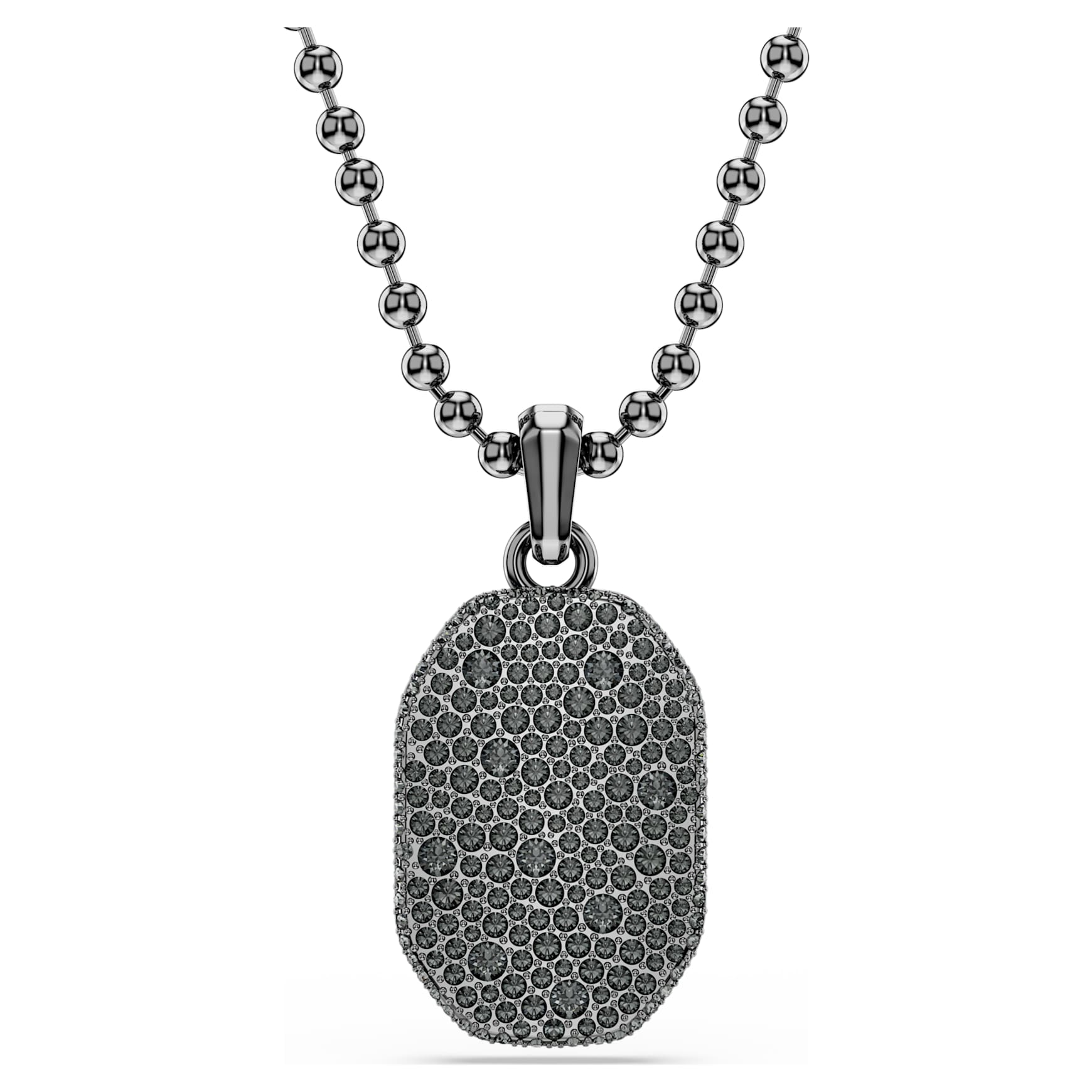 Dextera pendant, Octagon shape, Round cut, Black, Ruthenium plated by SWAROVSKI