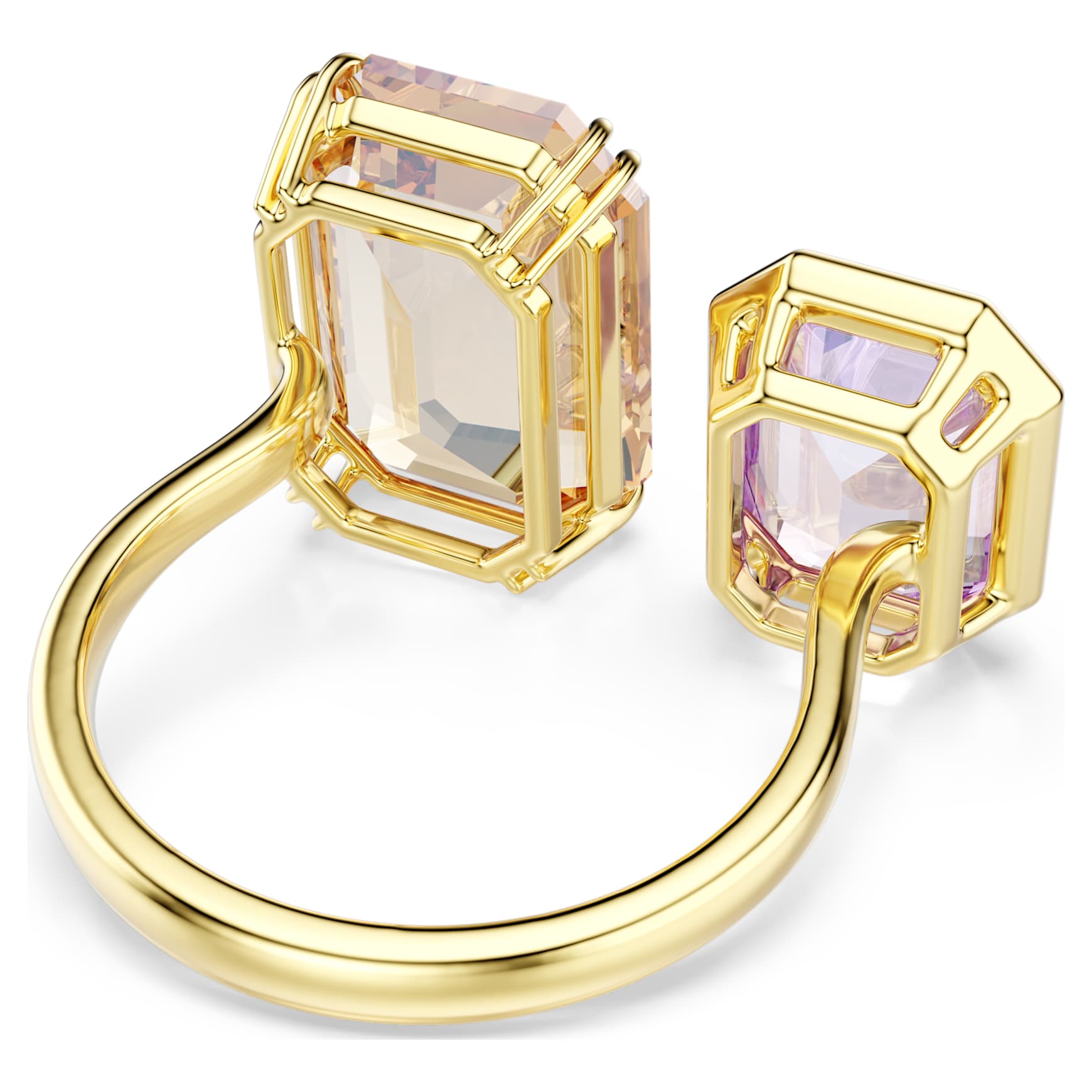 Millenia open ring, Octagon cut, Multicolored, Gold-tone plated by SWAROVSKI