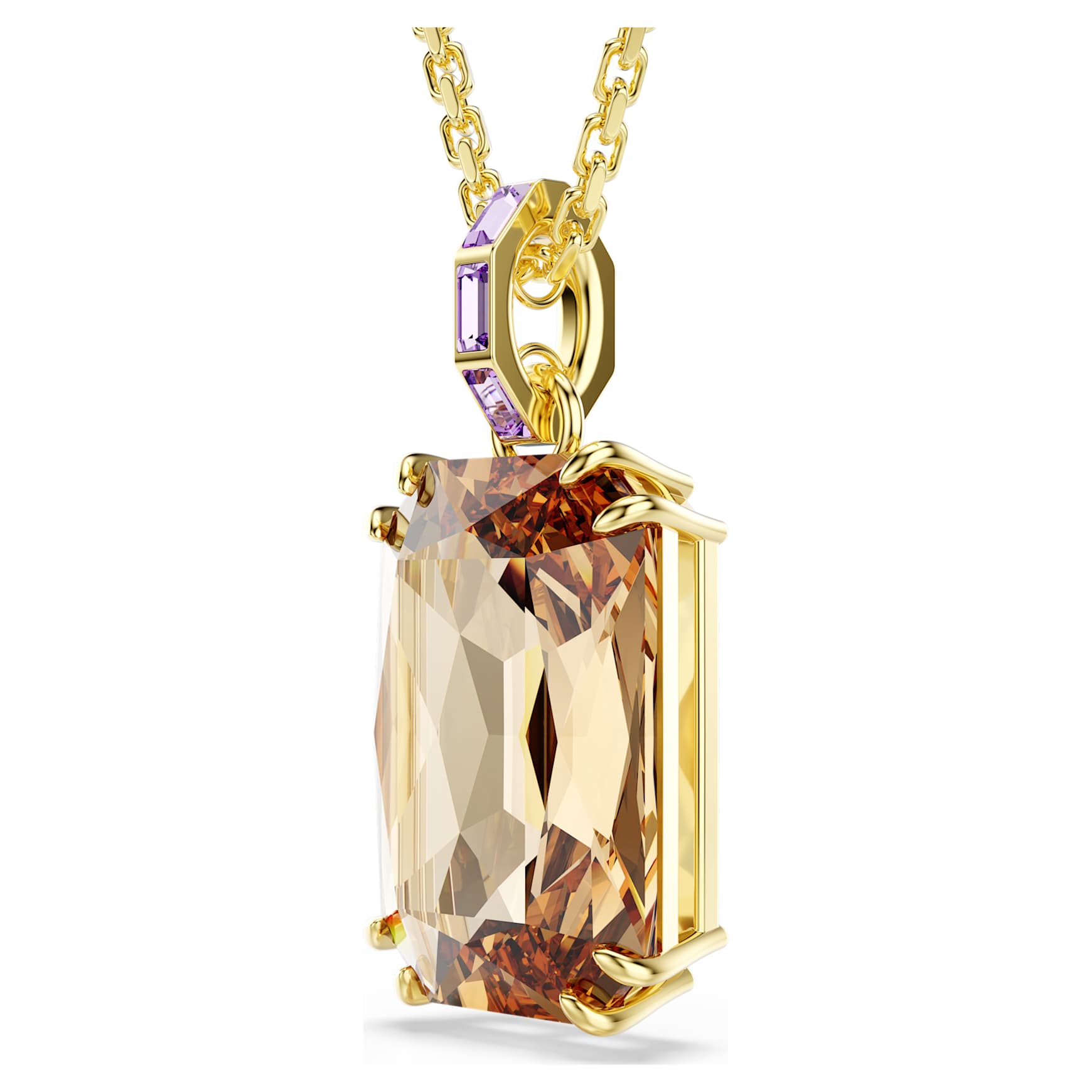 Millenia pendant, Octagon cut, Caramel, Gold-tone plated by SWAROVSKI