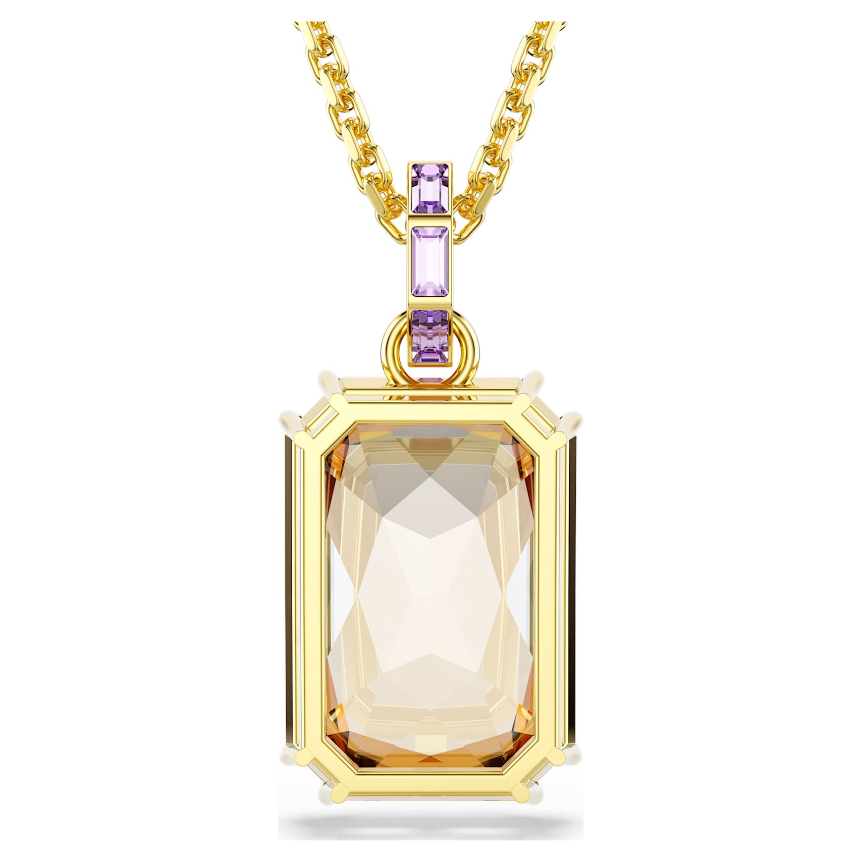 Millenia pendant, Octagon cut, Caramel, Gold-tone plated by SWAROVSKI