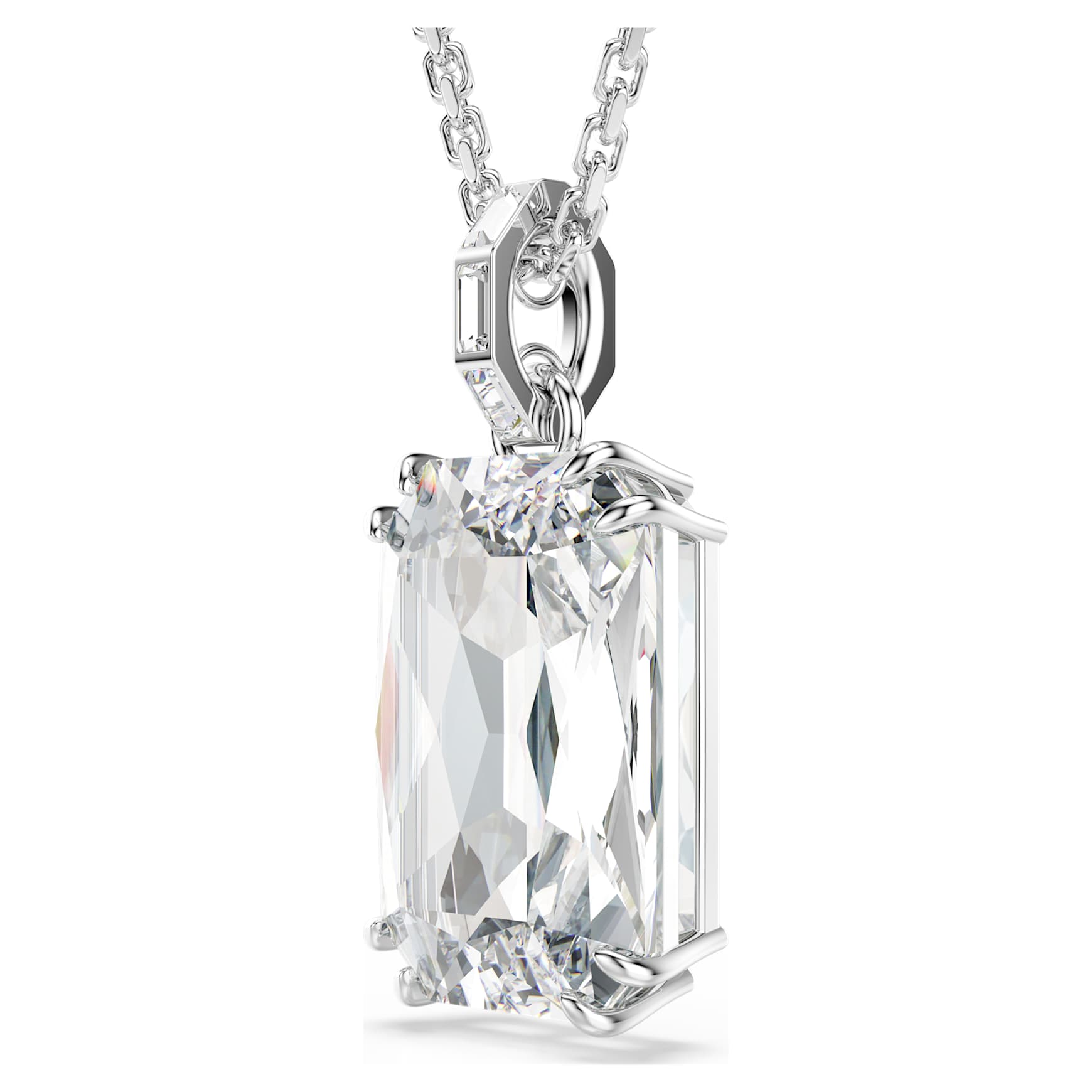 Millenia pendant, Octagon cut, White, Rhodium plated by SWAROVSKI