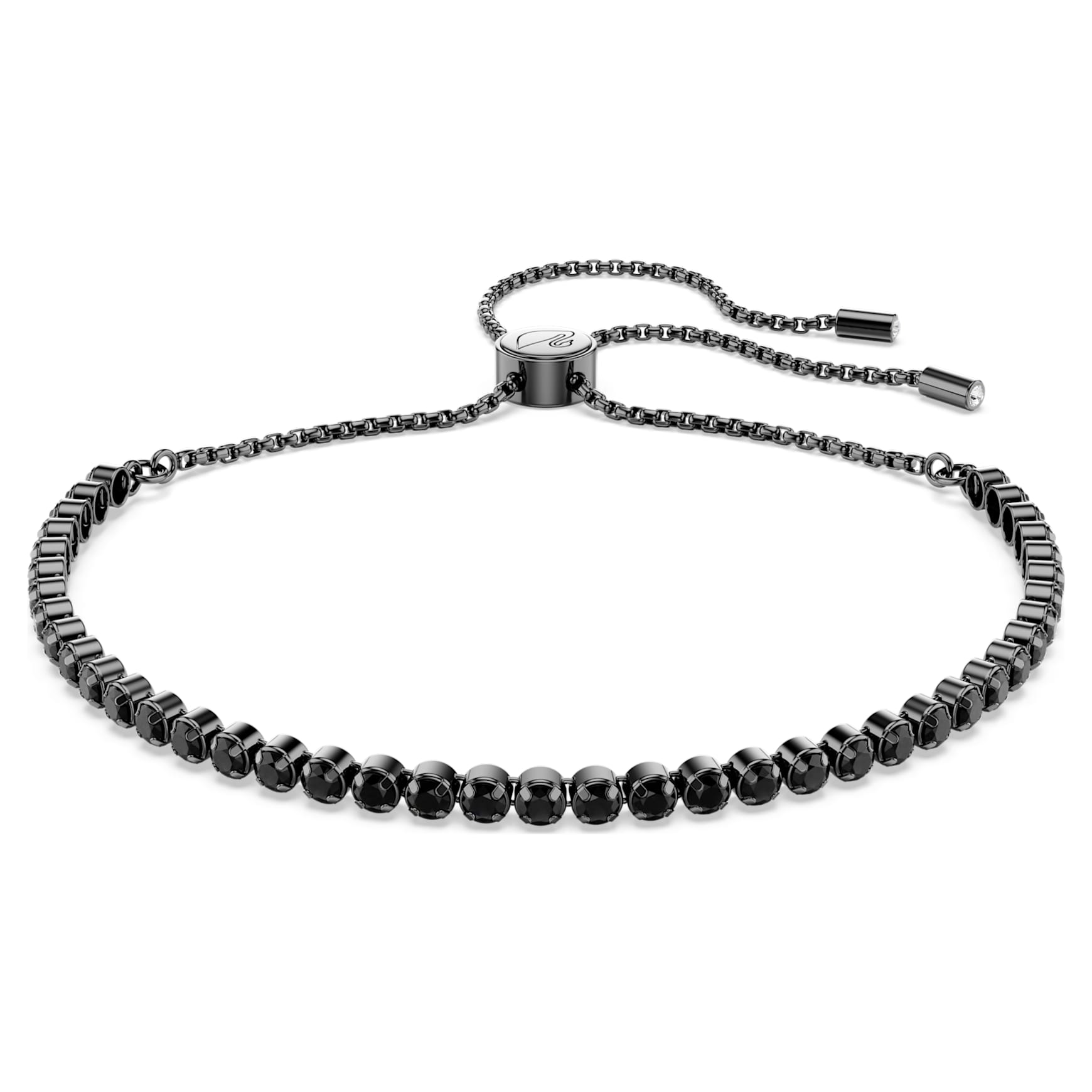 Matrix bracelet, Mixed round cuts, Ruthenium plated