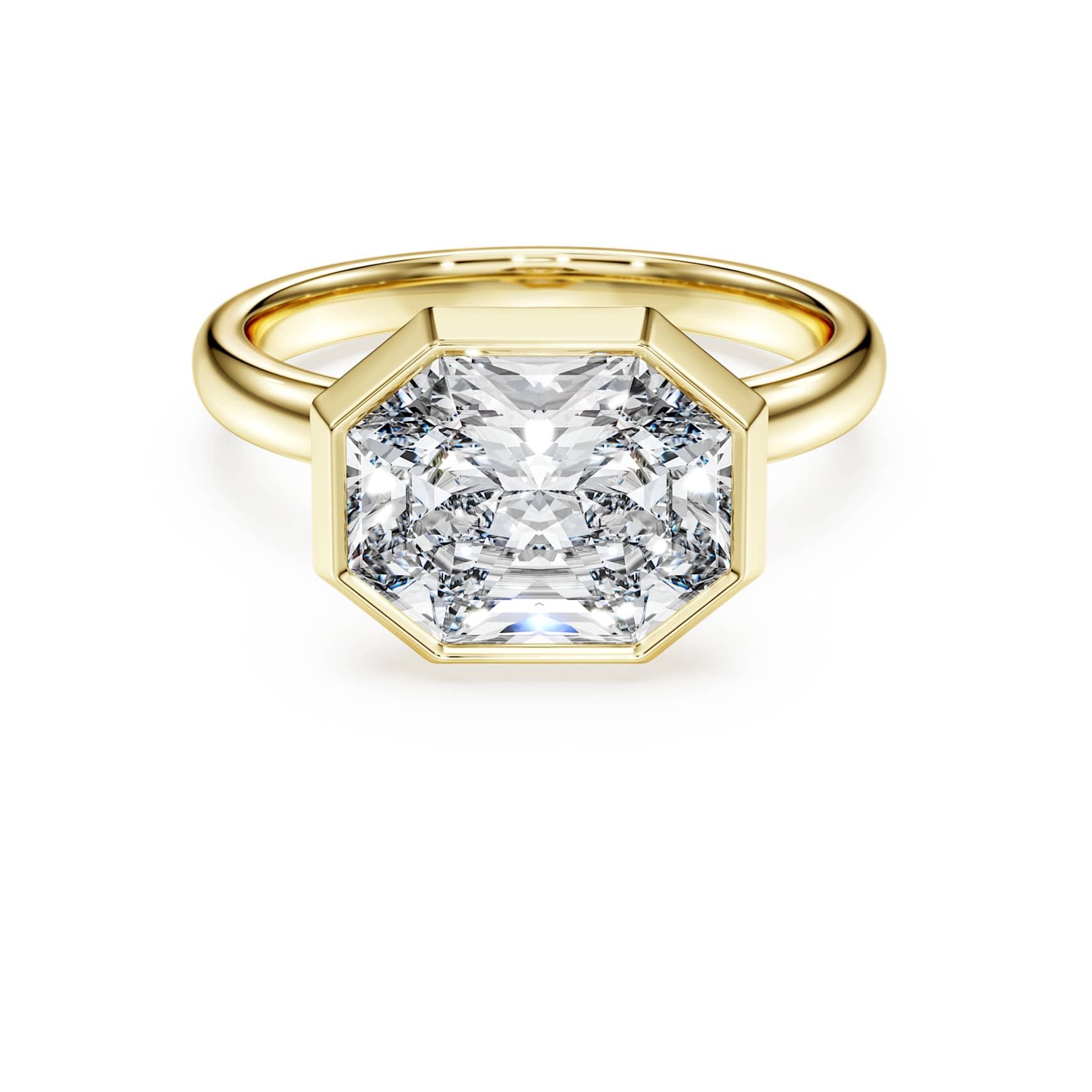 Octagon bezel ring, Lab-grown diamonds ct tw, shape