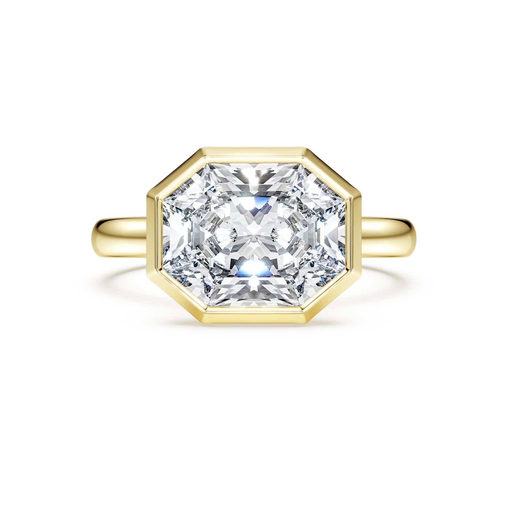 Octagon bezel ring, Lab-grown diamonds ct tw, shape