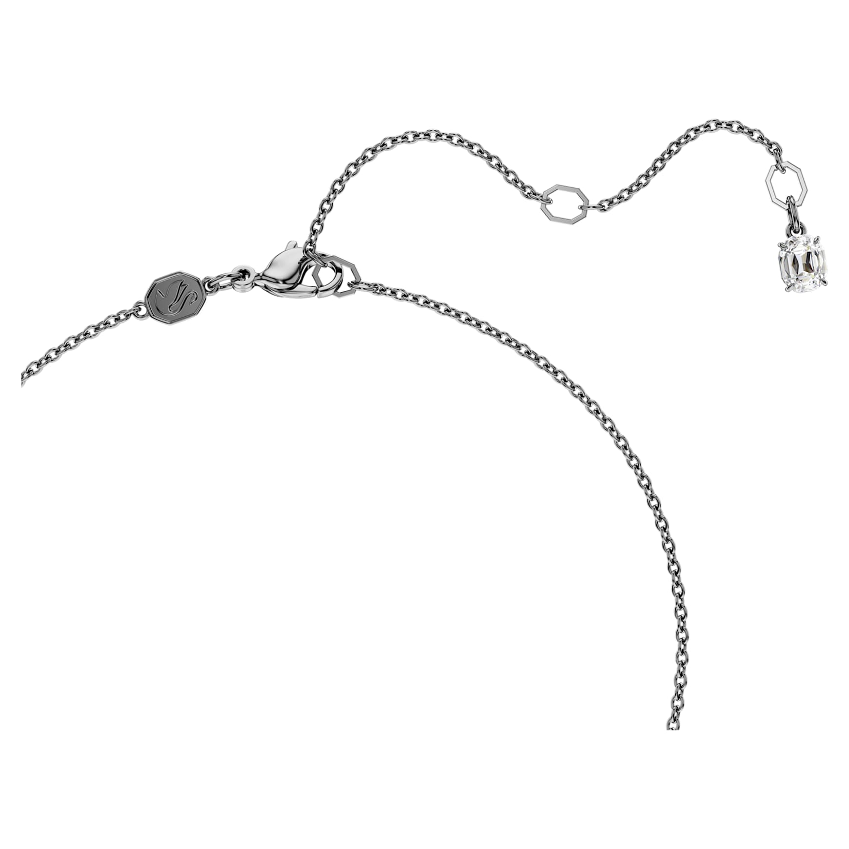 Insigne pendant, Cross, Grey, Ruthenium plated by SWAROVSKI