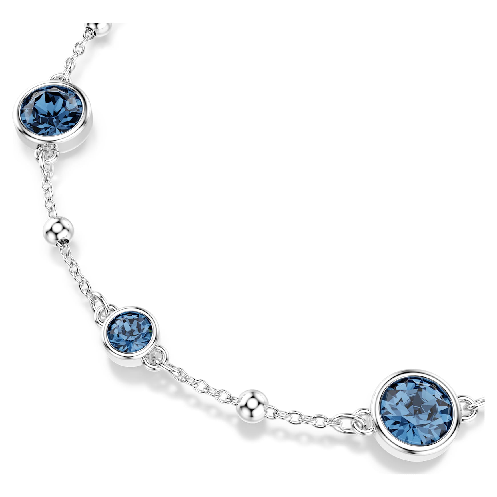 Imber bracelet, Round cut, Blue, Rhodium plated by SWAROVSKI