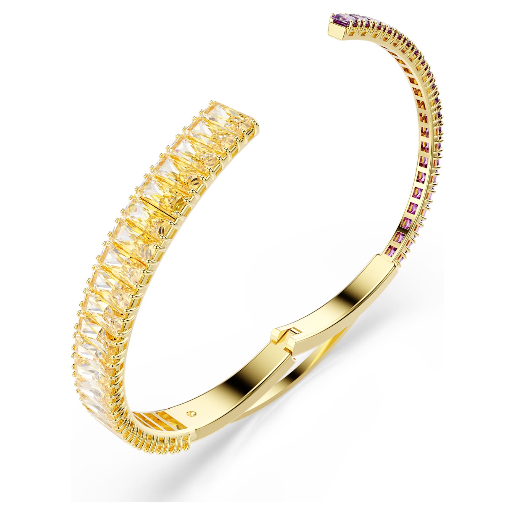 Matrix bangle, Mixed cuts, Multicolored, Gold-tone plated by SWAROVSKI