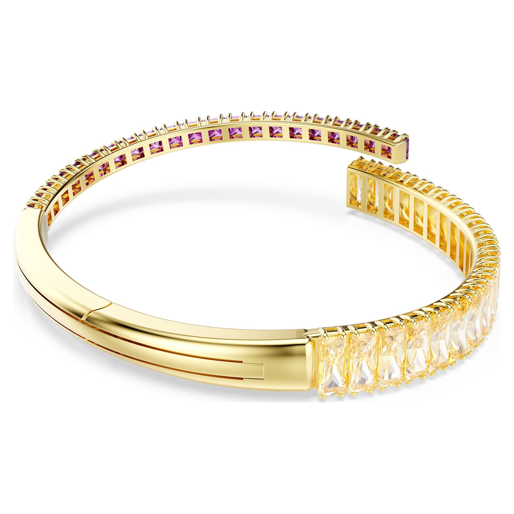 Matrix bangle, Mixed cuts, Multicoloured, 18K gold finish