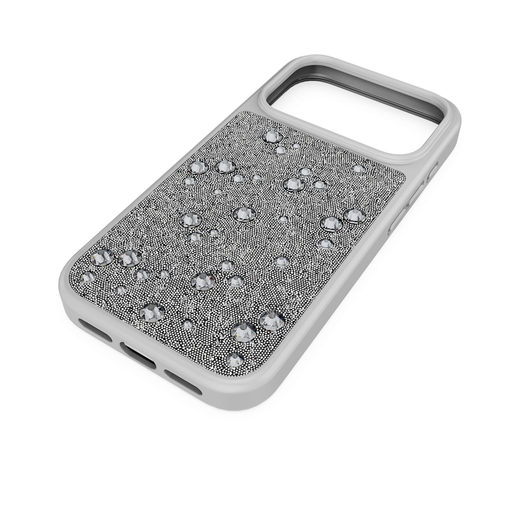 High smartphone case, Flat Back crystals, iPhone® 17 Pro, Silver tone by SWAROVSKI