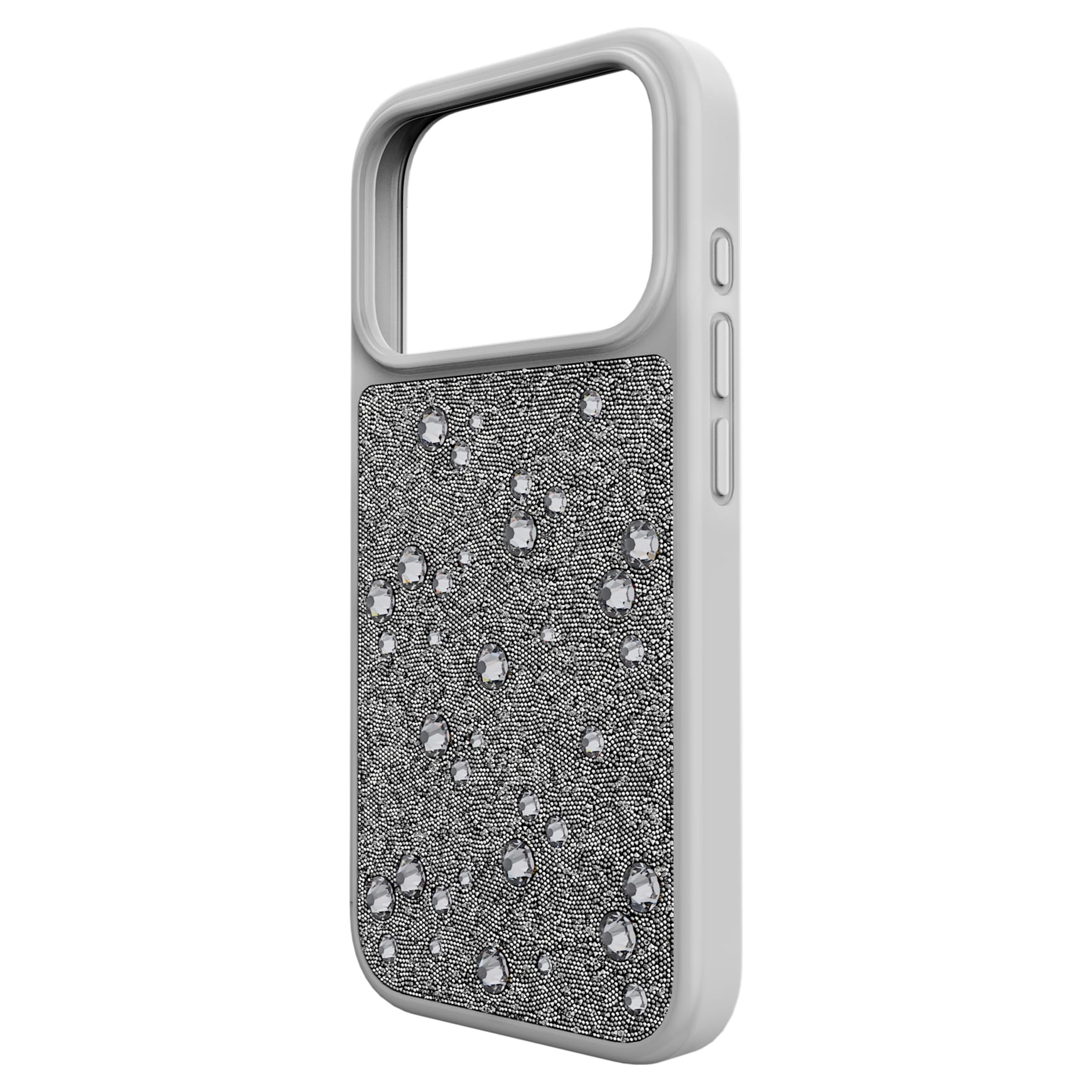 High smartphone case, Flat Back crystals, iPhone® 17 Pro, Silver tone by SWAROVSKI