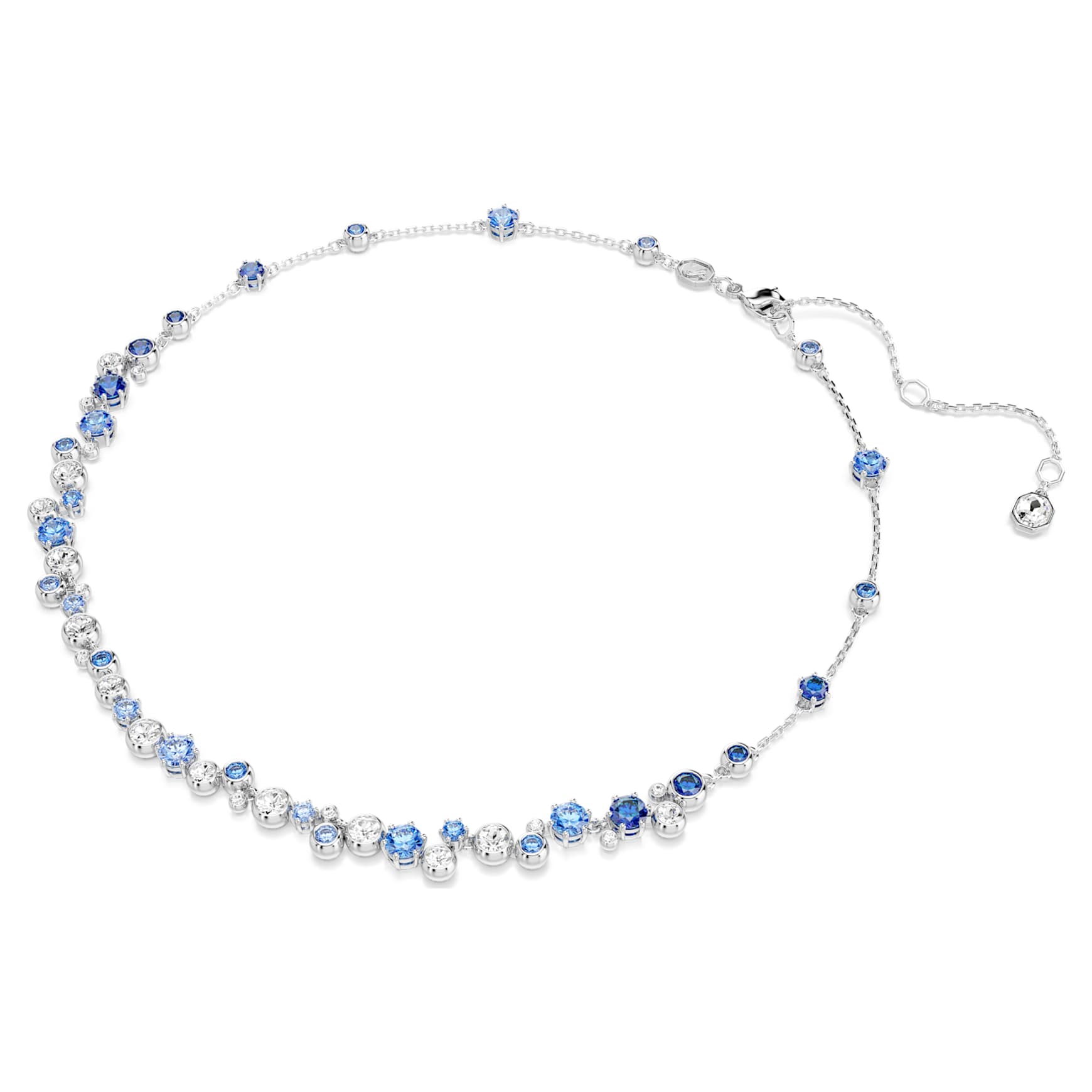 Constella necklace, Mixed cuts, Blue, Rhodium plated by SWAROVSKI