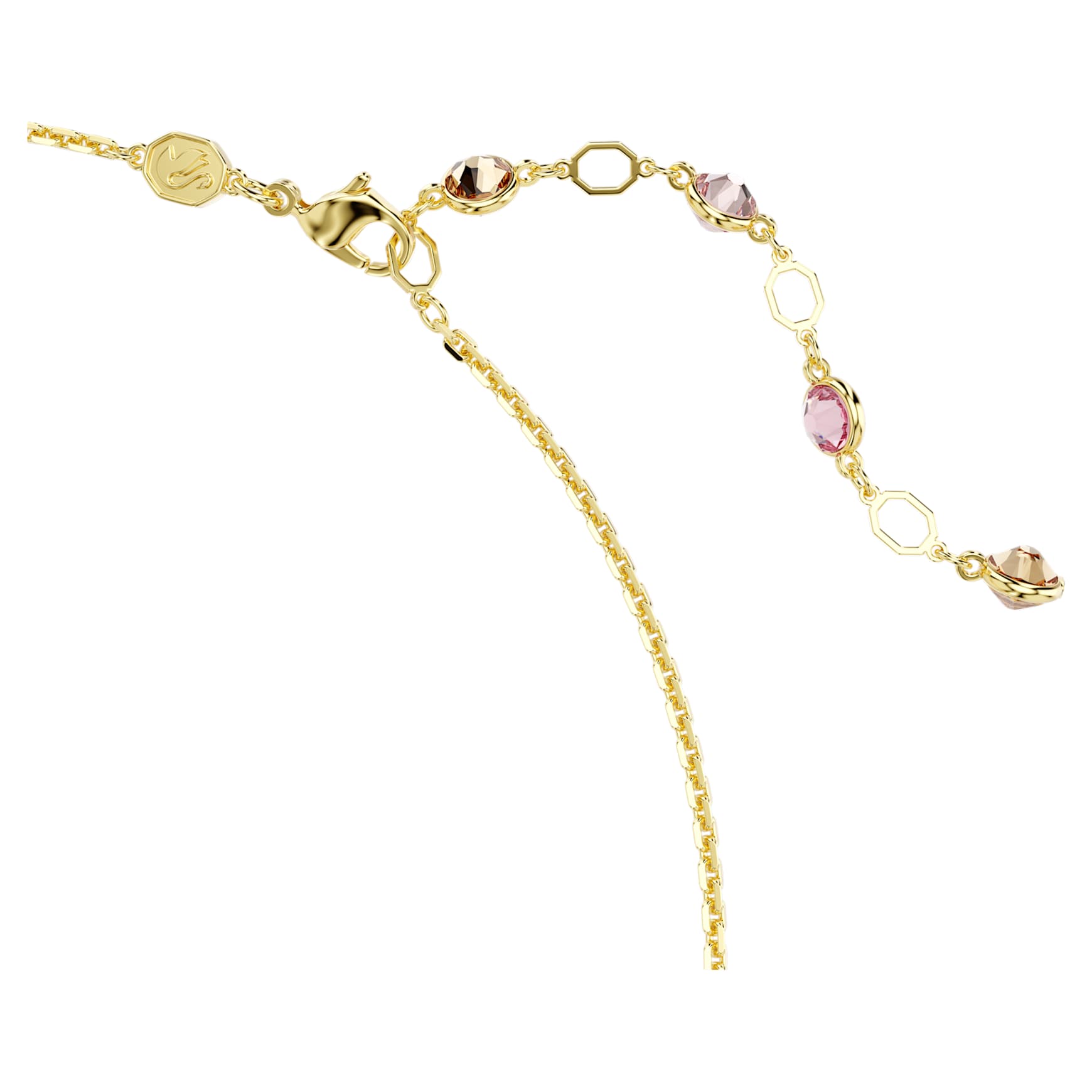 Idyllia necklace, Mixed cuts, Flower, Multicoloured, 18K gold finish