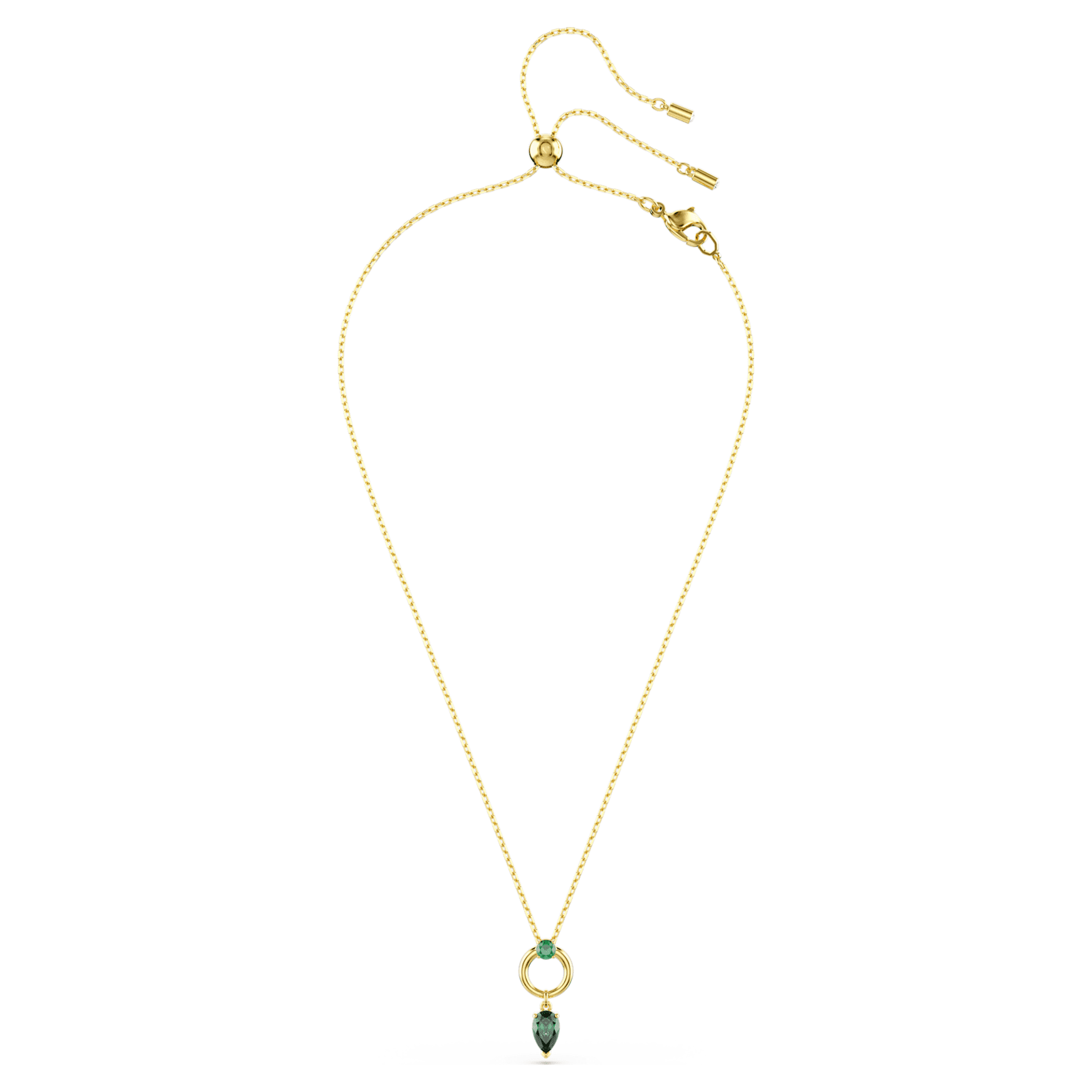 Mesmera pendant, Mixed cuts, Green, Gold-tone plated by SWAROVSKI