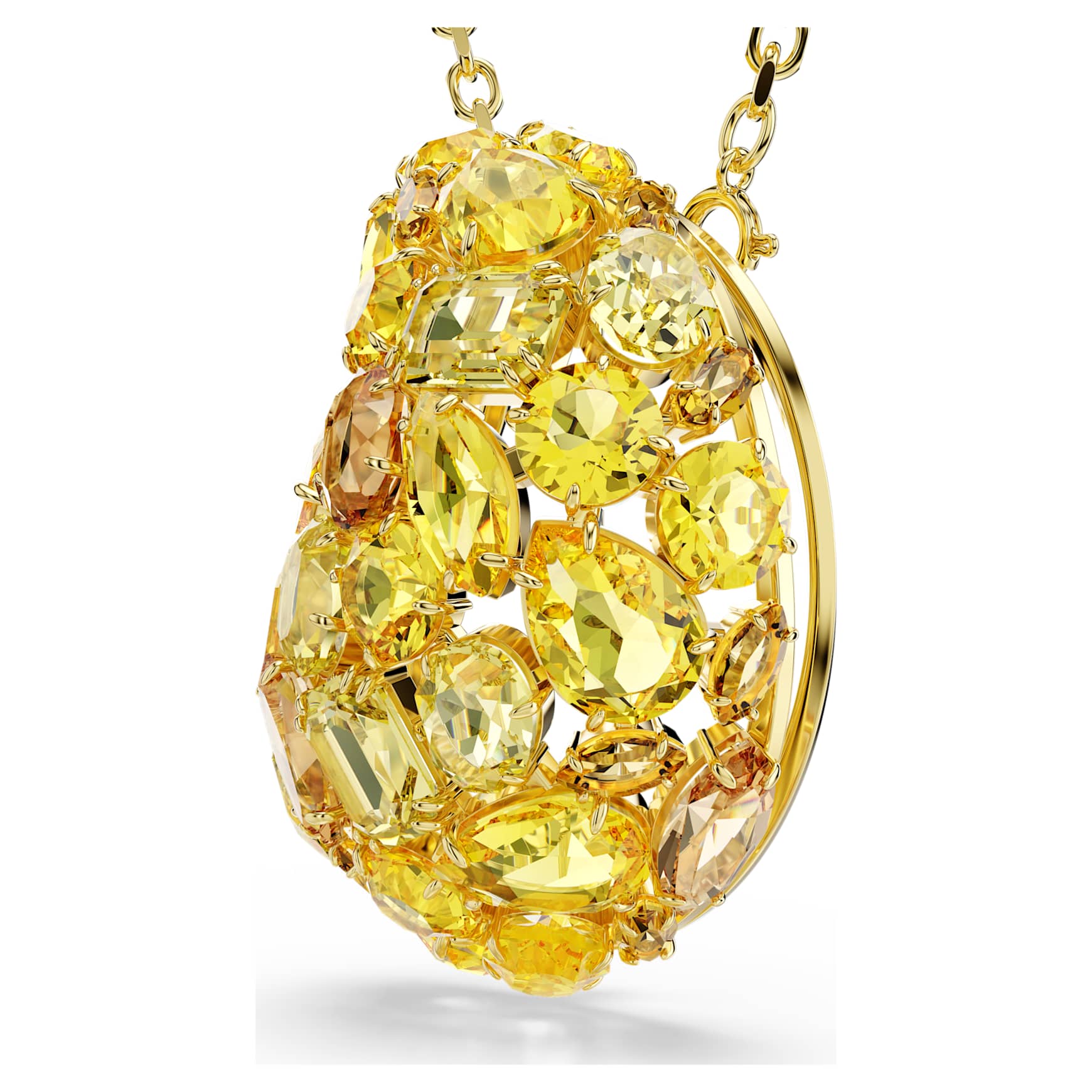 Gema pendant and brooch, Yellow, 18K gold finish