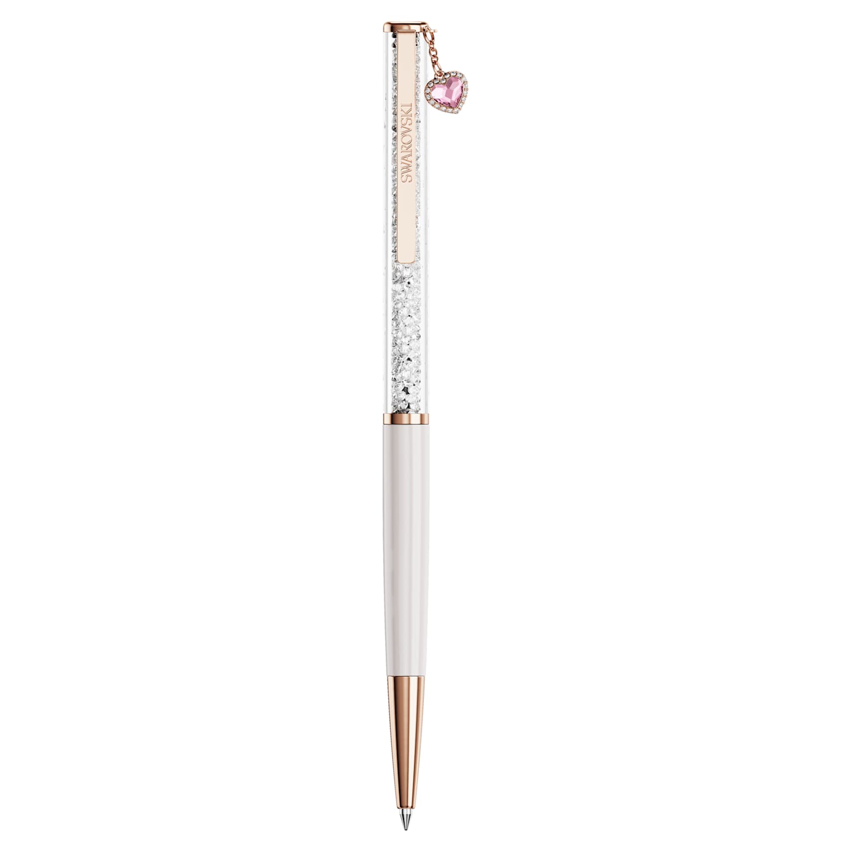 Crystalline ballpoint pen, Heart, Pink, Pink lacquered, Rose gold-tone plated by SWAROVSKI